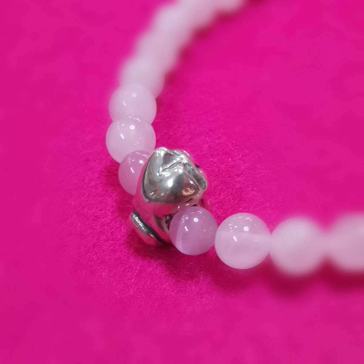 Katze Rosenquarz Karma Edelstein Armband – Schmusekatze, Liebe & Geborgenheit