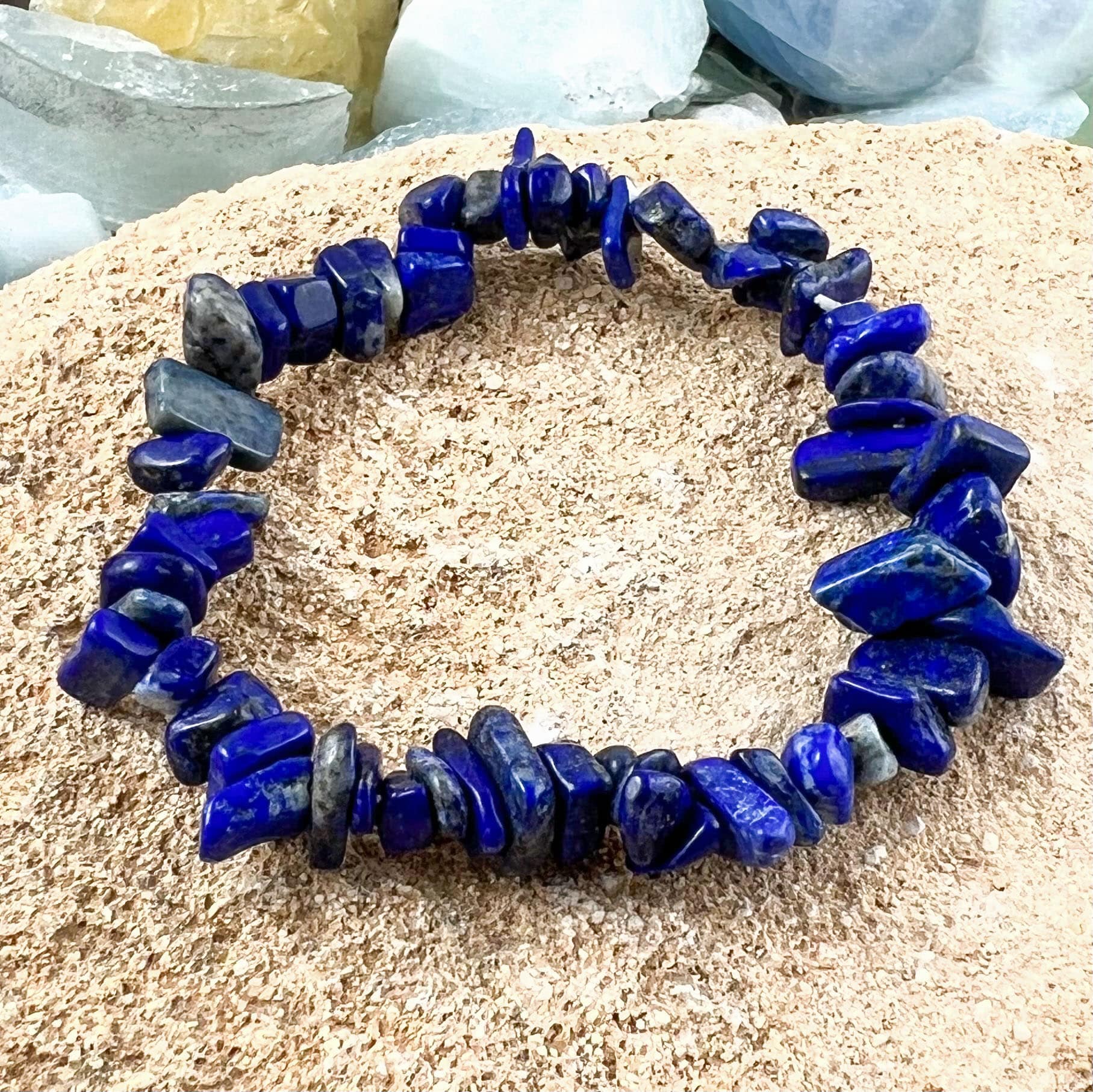 Lapislazuli Freiform Heilstein Edelstein Armband - Optimismus