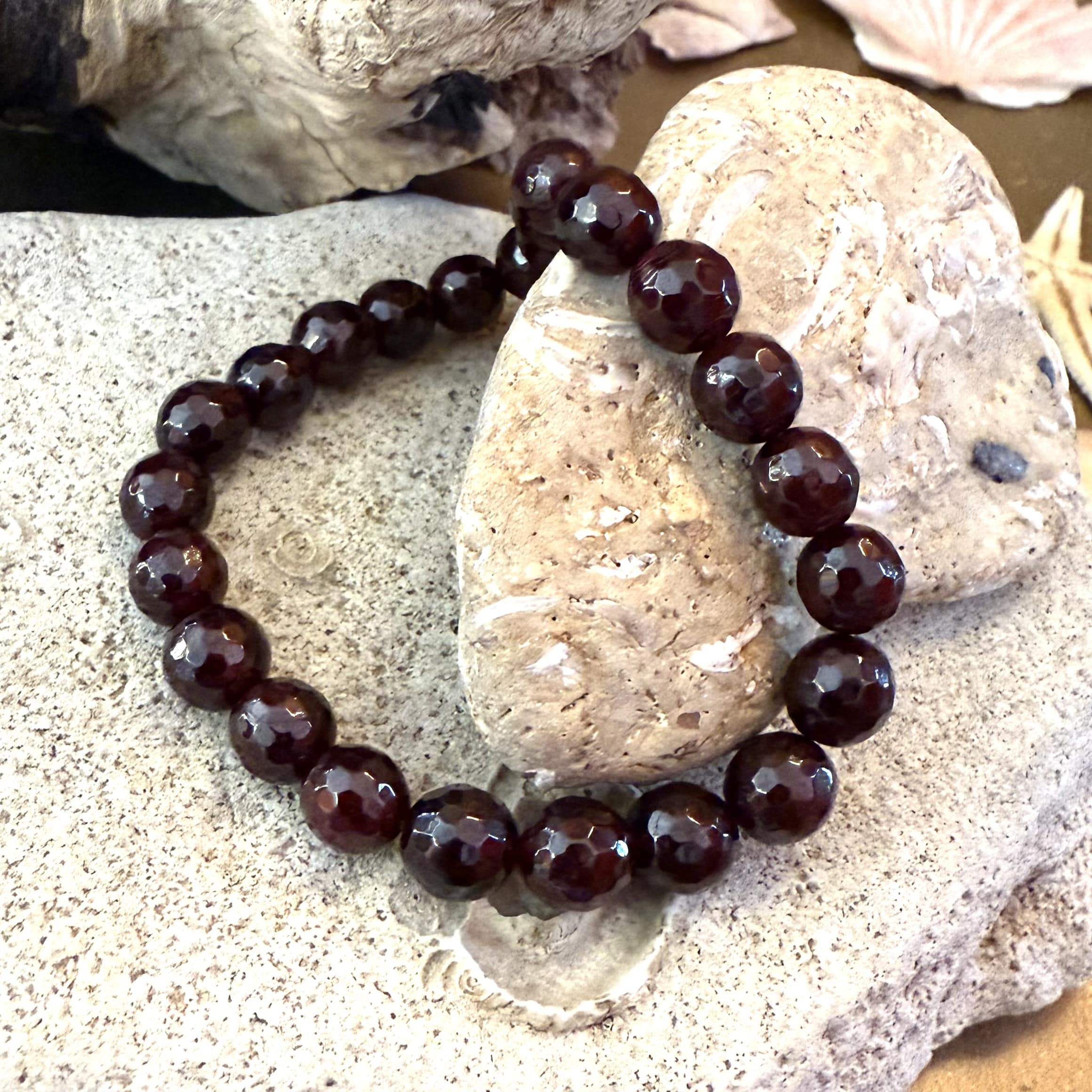 Granat Heilstein Edelstein Armband – geweiht für Willenskraft & Selbstvertrauen