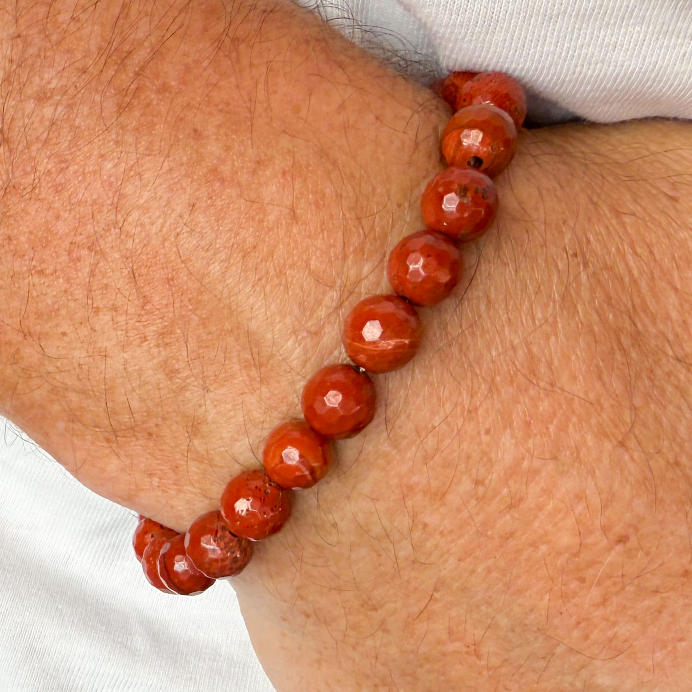 Roter Jaspis Edelstein Armband 8 mm – geweiht für Kraft, Erdung & neue Lebensenergie