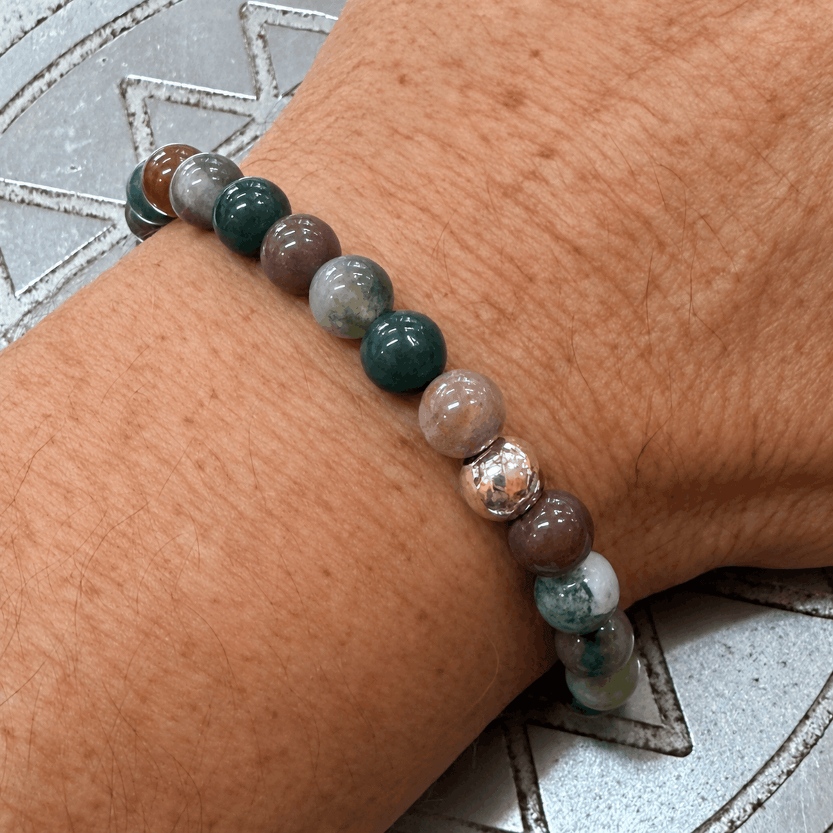 Indischer Achat Edelstein Armband 8 mm – Erdung · Balance · innere Stärke