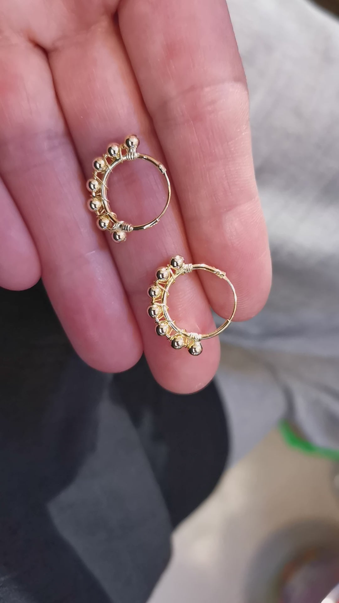 Gold Creolen Ohrringe, edler Hippie Ohrschmuck vergoldet, Lust auf Sommer