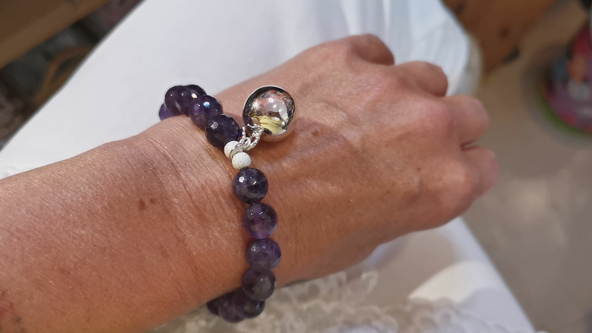 Engelsrufer Amethyst Seestern Karma Edelstein Heilstein Armband, Klangkugel Boho Schmuck, dem Leben vertrauen