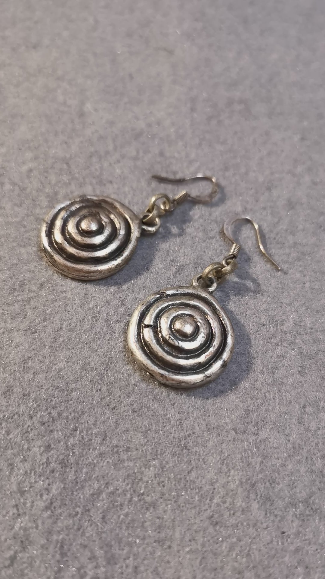 Zinn Ohrringe Ohrhänger Energiekreise Ethno Hippie Schmuck