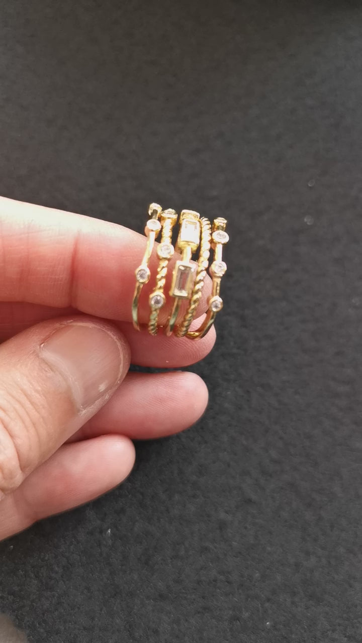 Zirkon Edelstein Ring, Boho Gold Karma Schmuck geweiht, Lebensfreude