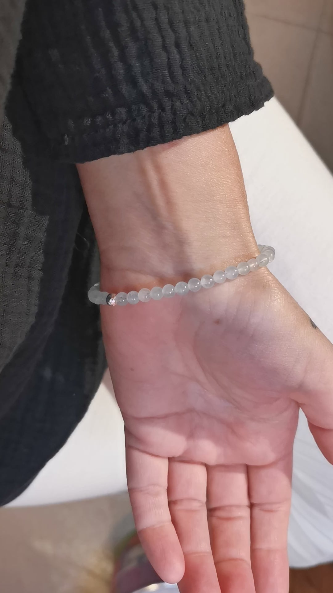 geweiht: Aquamarin Beryll Karma Edelstein Walflosse Armband, Krafttier Talisman, Heilsteine AA Qualität, Inneres Wissen
