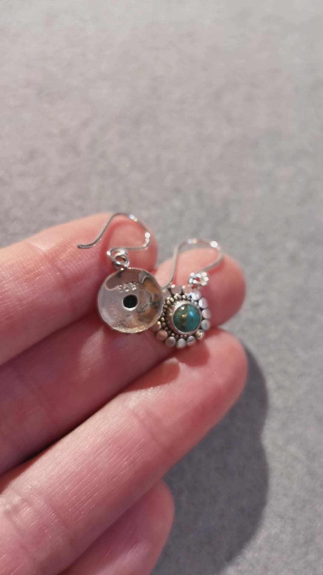 Türkis Edelstein Heilstein Sterlingsilber Ohrringe #lebensblume Sonne des Lebens #mandala