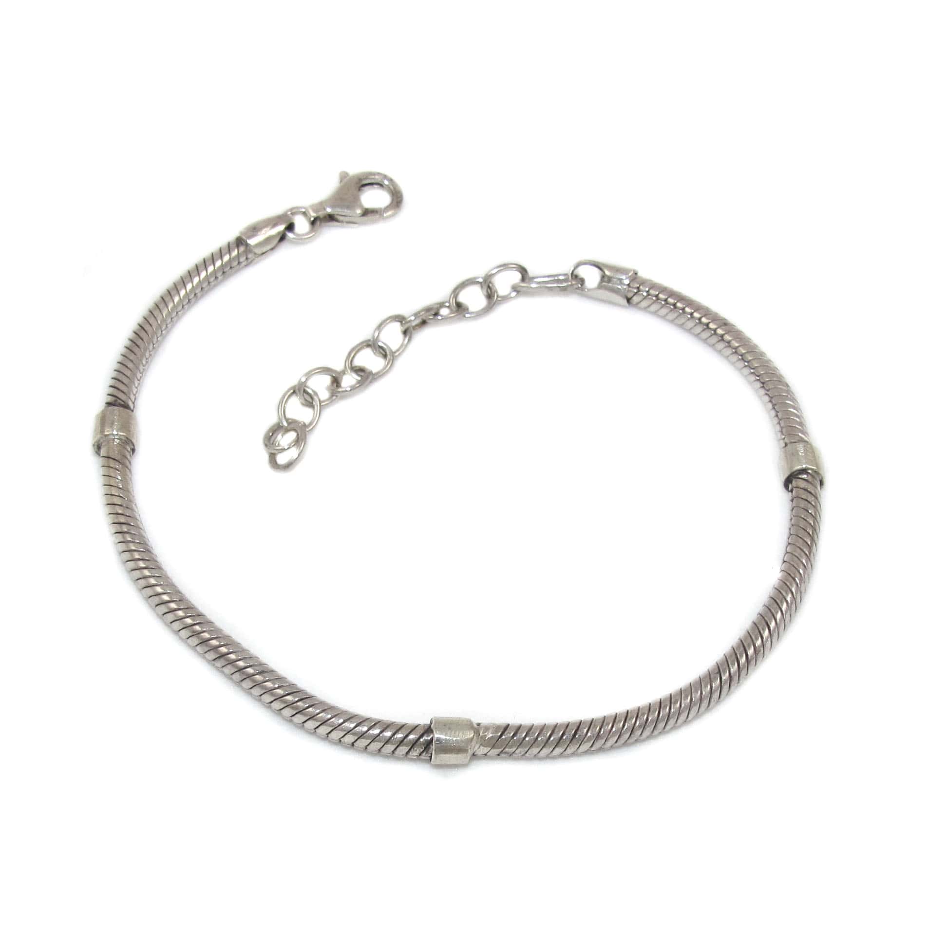 Bettelarmband, Basis Sterlingsilber Armband , ∅ 3 mm, für Charms