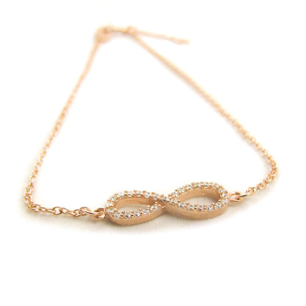 Unendlich Infinity Zeichen Armbändchen Sterlingsilber kupferfarben