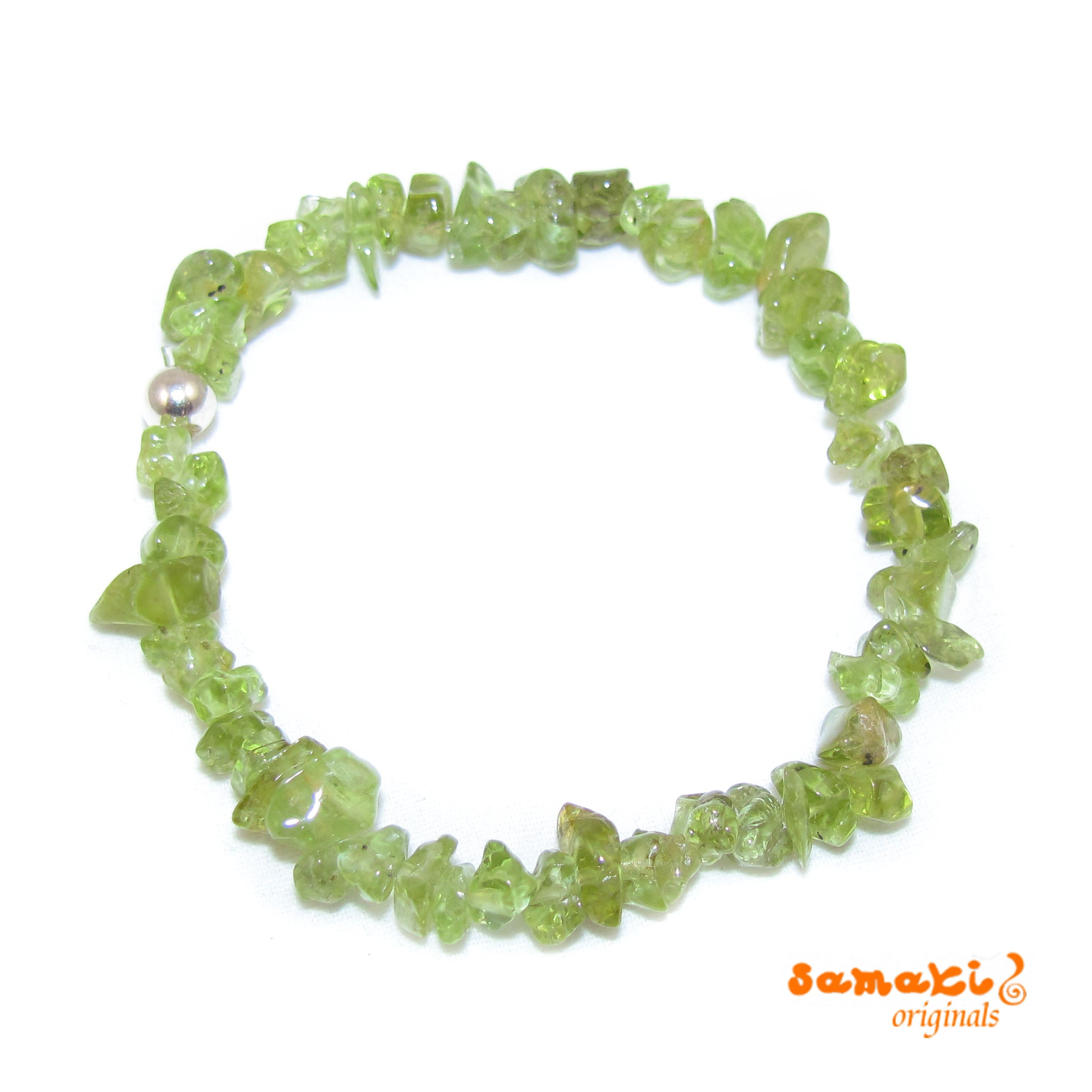 Olivin (Peridot) Edelstein Armband, hell grün