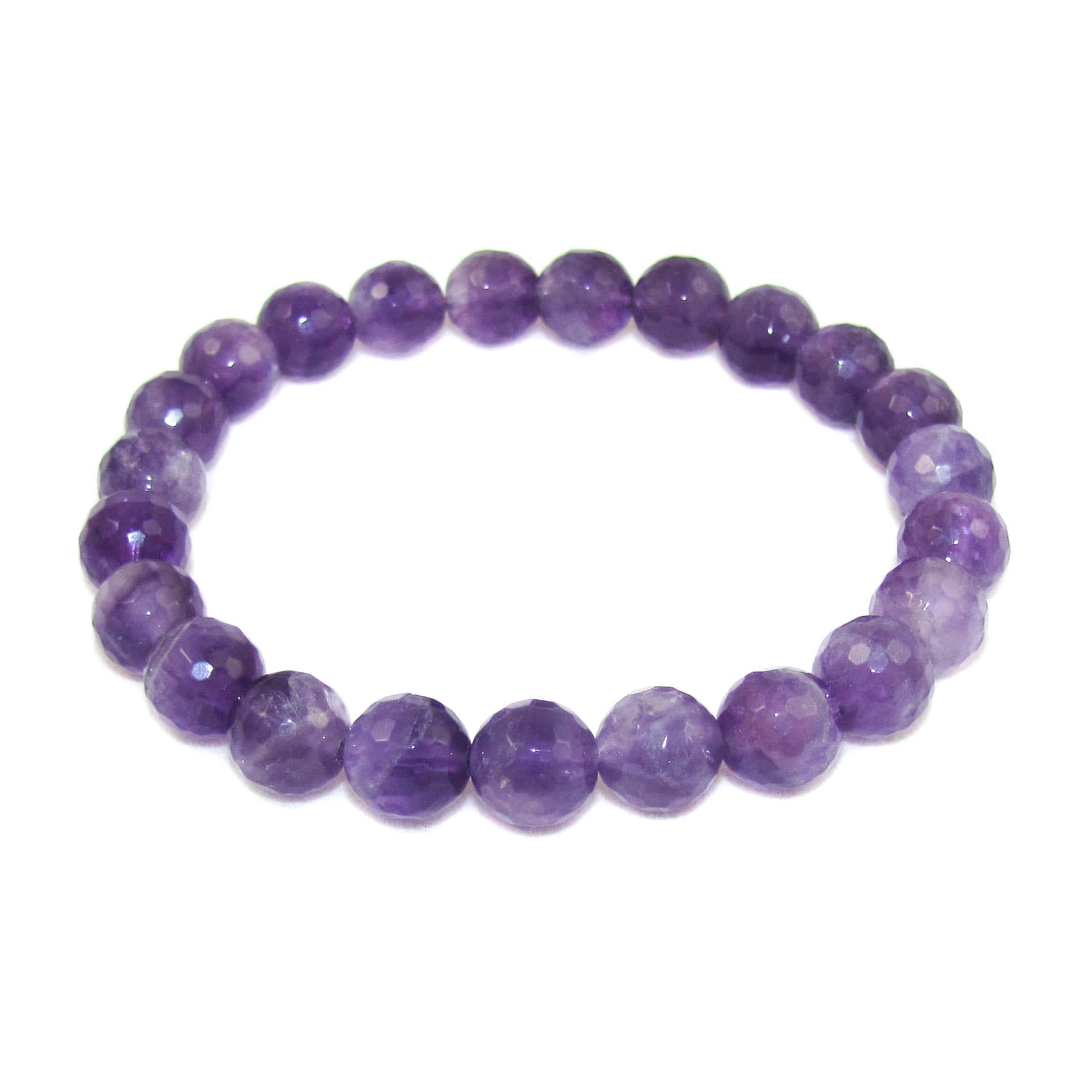 Amethyst Edelstein Heilstein Armband 8 mm Perlen lila facettiert - innere Harmonie