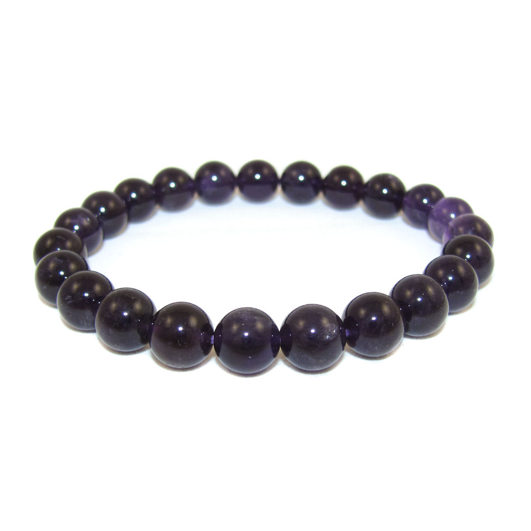 Amethyst Edelstein Heilstein Armband 8 mm dunkellila - Frieden, Spiritualität