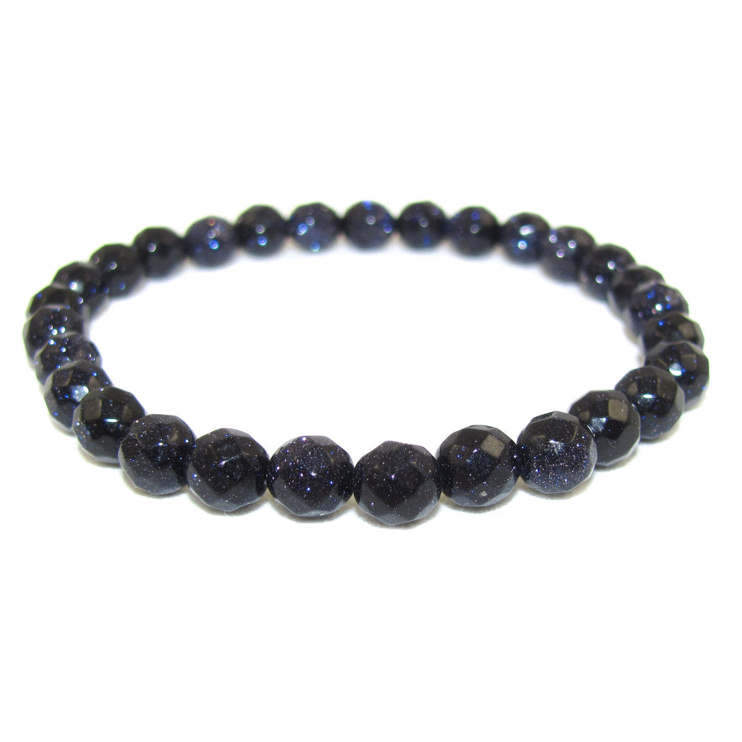 blauer Aventurin Edelstein Armband 6 mm - beruhigend und entspannend