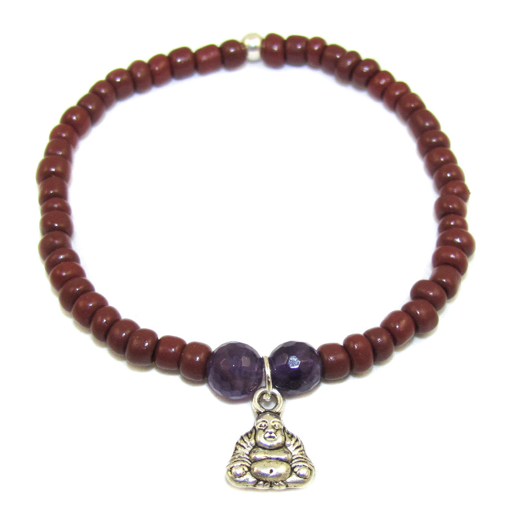 Buddha Amethyst Glückskind Talisman Armbändchen Glück und Segen