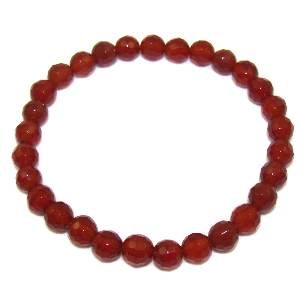 Carneol Edelstein Karma Armband dunkel orange 6 mm - Tatkraft