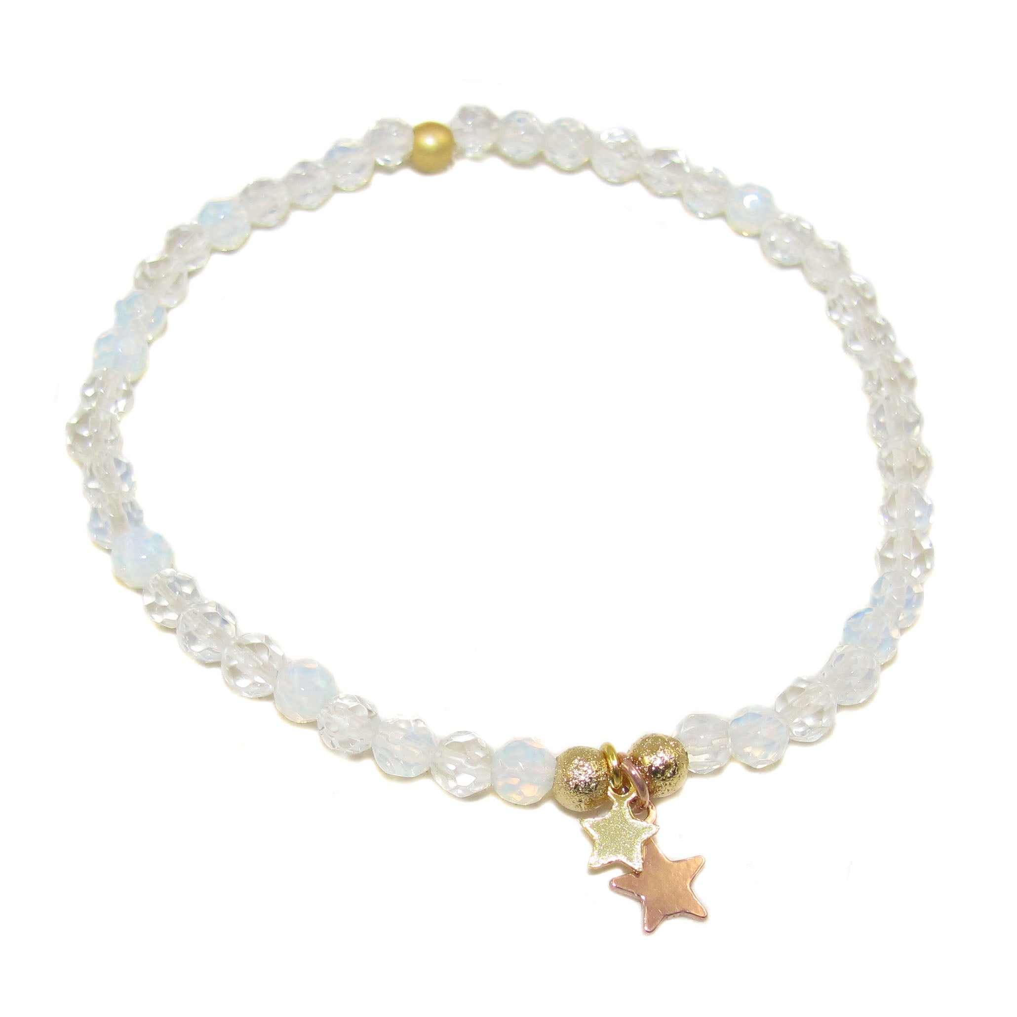 Opal Armbändchen für Lebensfreude, Edelstein Glückskind Talisman