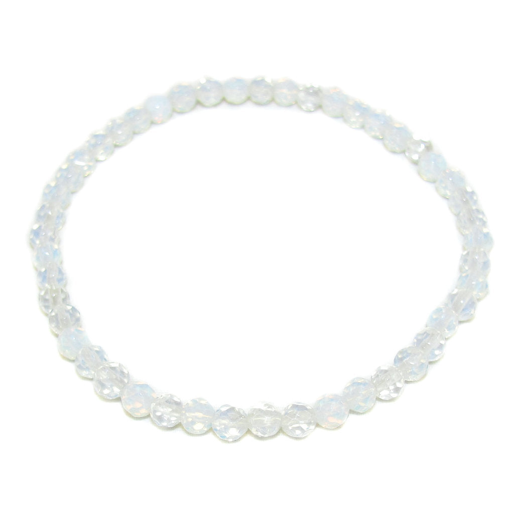 weisser Opal Edelstein Armband 4 mm - Lichtbringer, Seelentrost