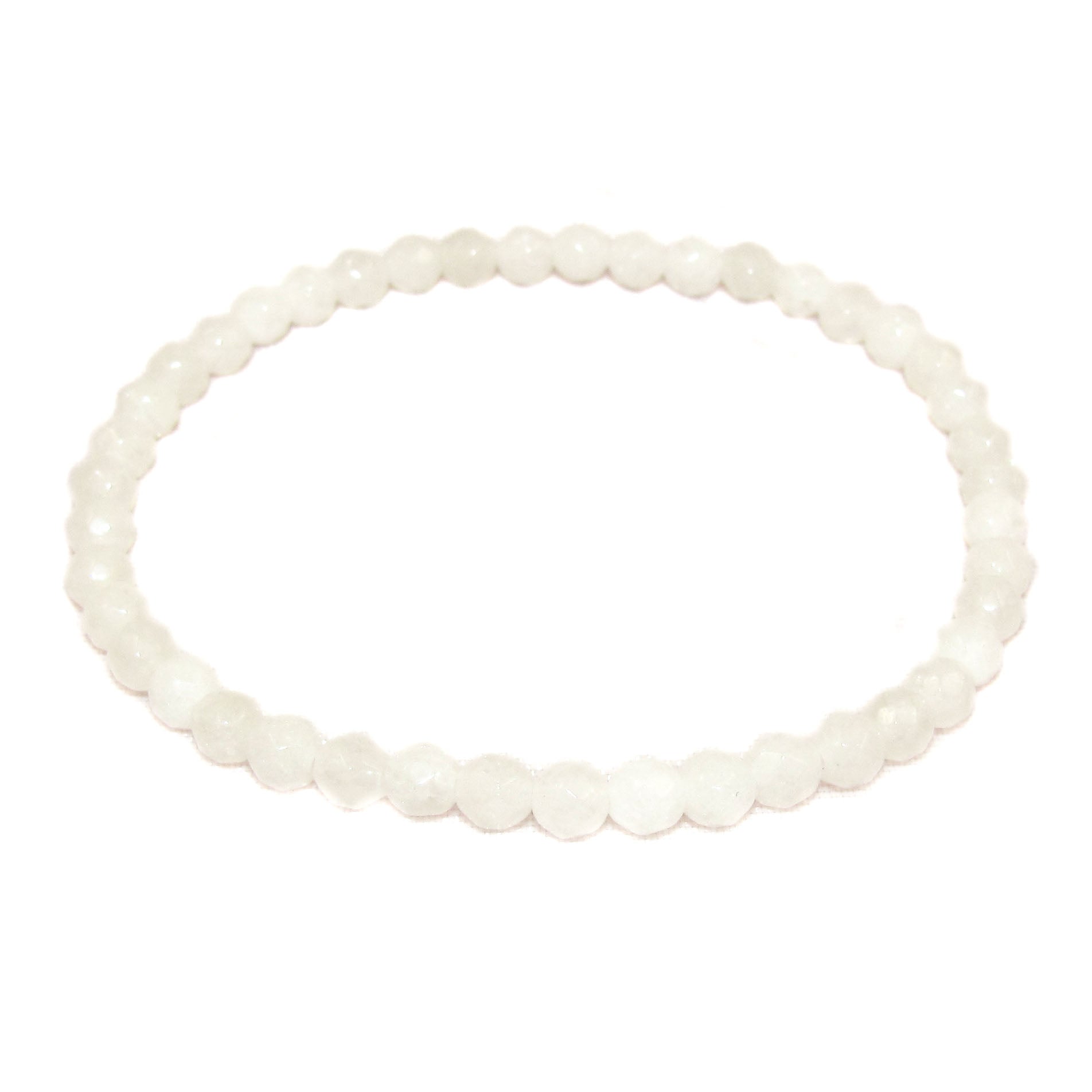 weisse Jade Edelstein Heilstein Armband facettiert 4 mm - innerer Frieden