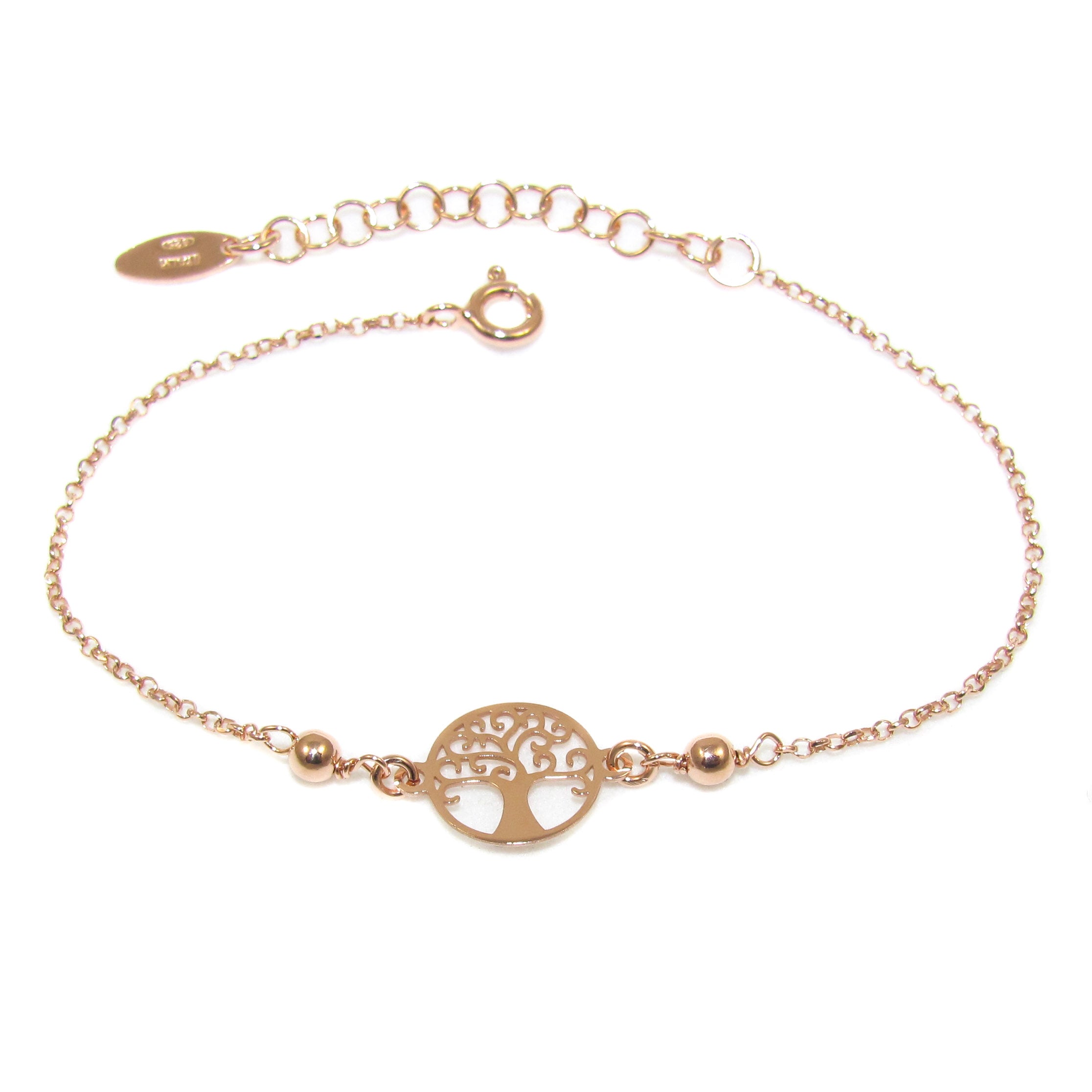 Lebensbaum Talisman Glücksbringer Armband, rose - Standhaftigkeit