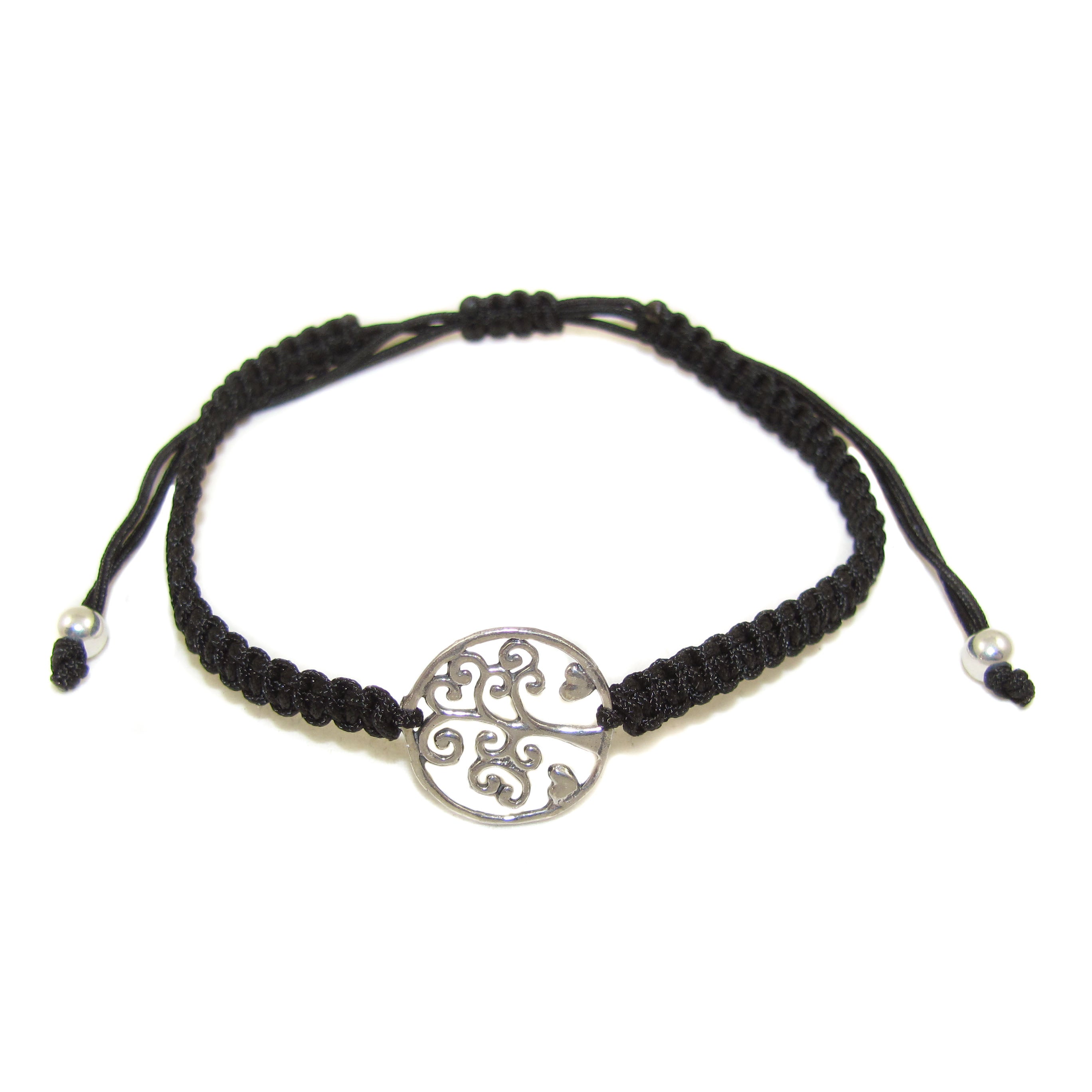 Lebensbaum Baum des Lebens Schmuck Makramee Armband in Schwarz
