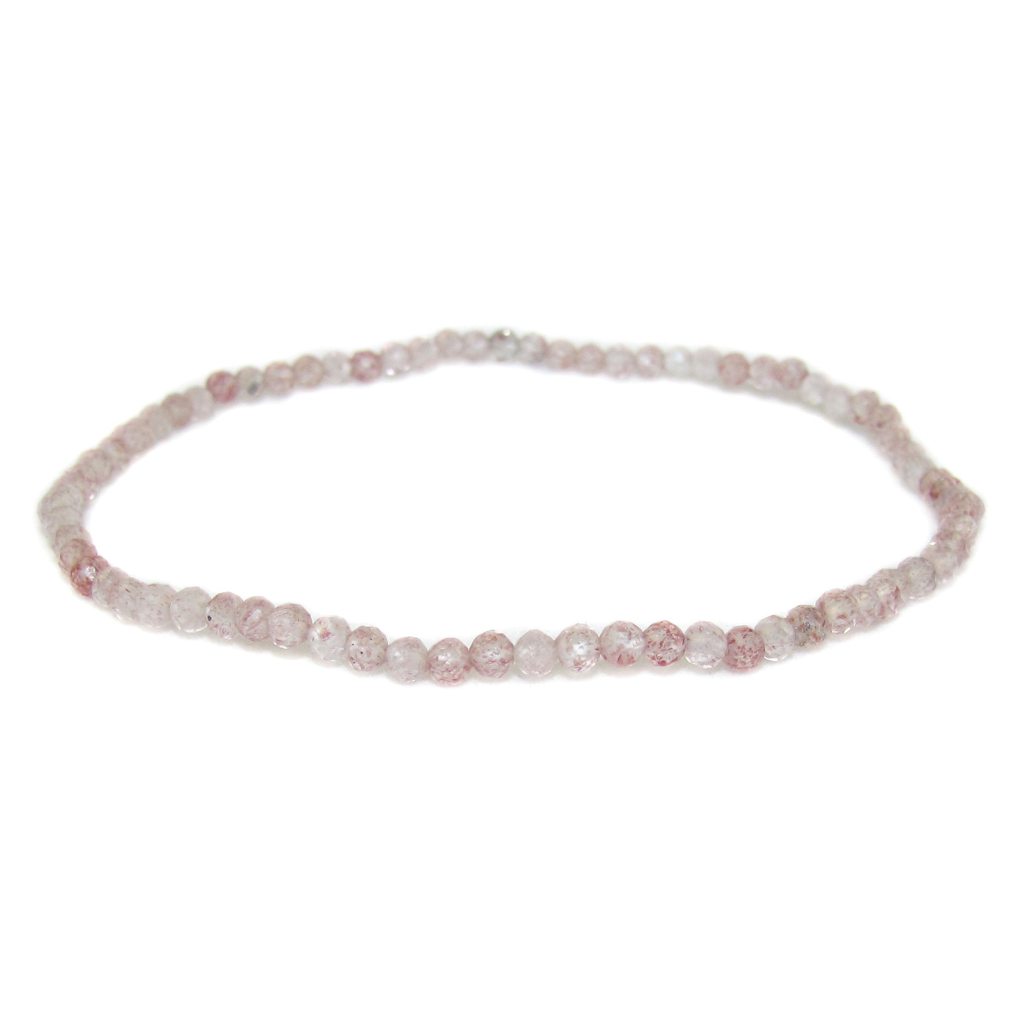 Erdbeer Quarz Edelstein Heilstein Armband 2 mm, filigran, Lebensfreude