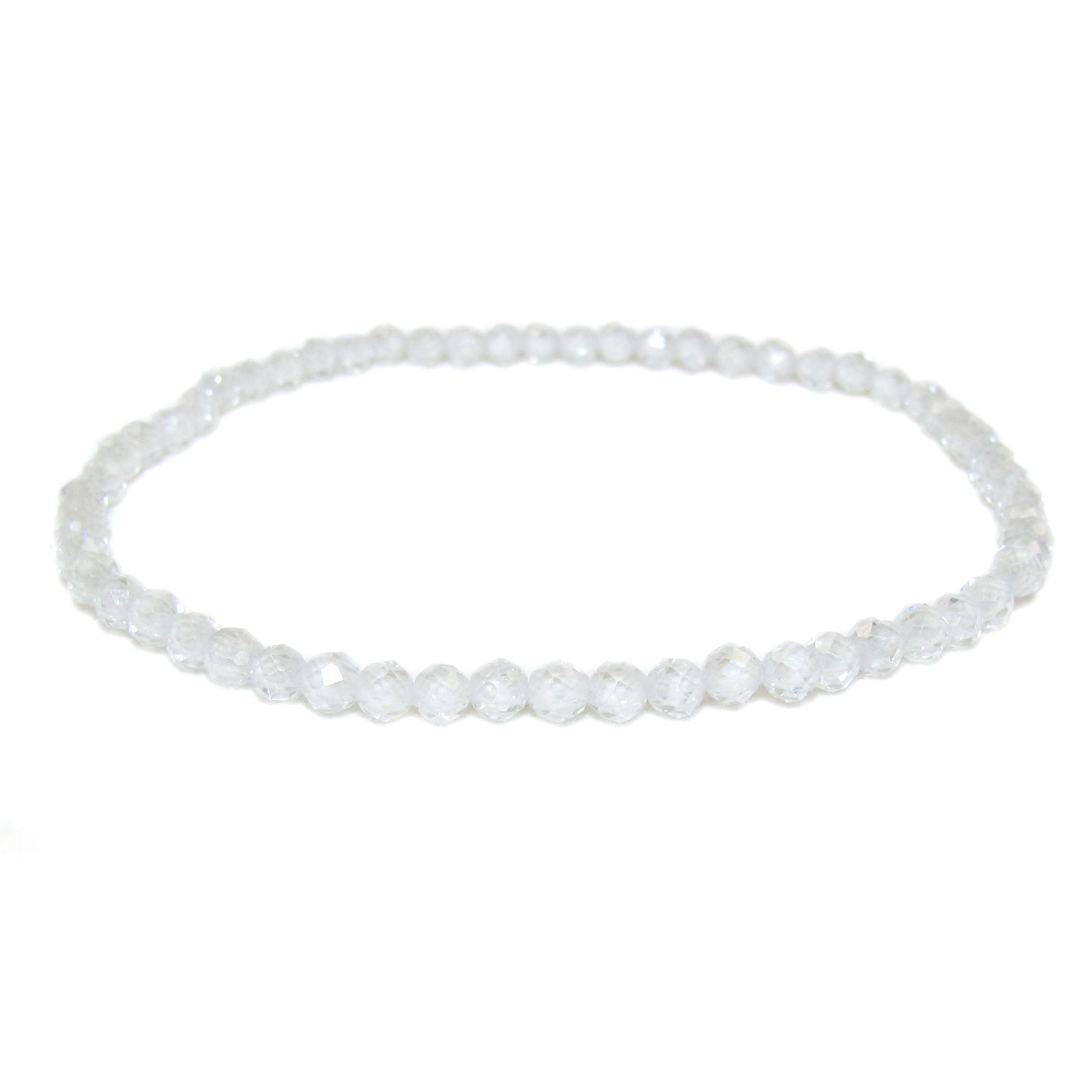 weisser Korund, edles Heilstein Armbändchen, 3 mm Edelsteine, Seelenfrieden, samaki originals