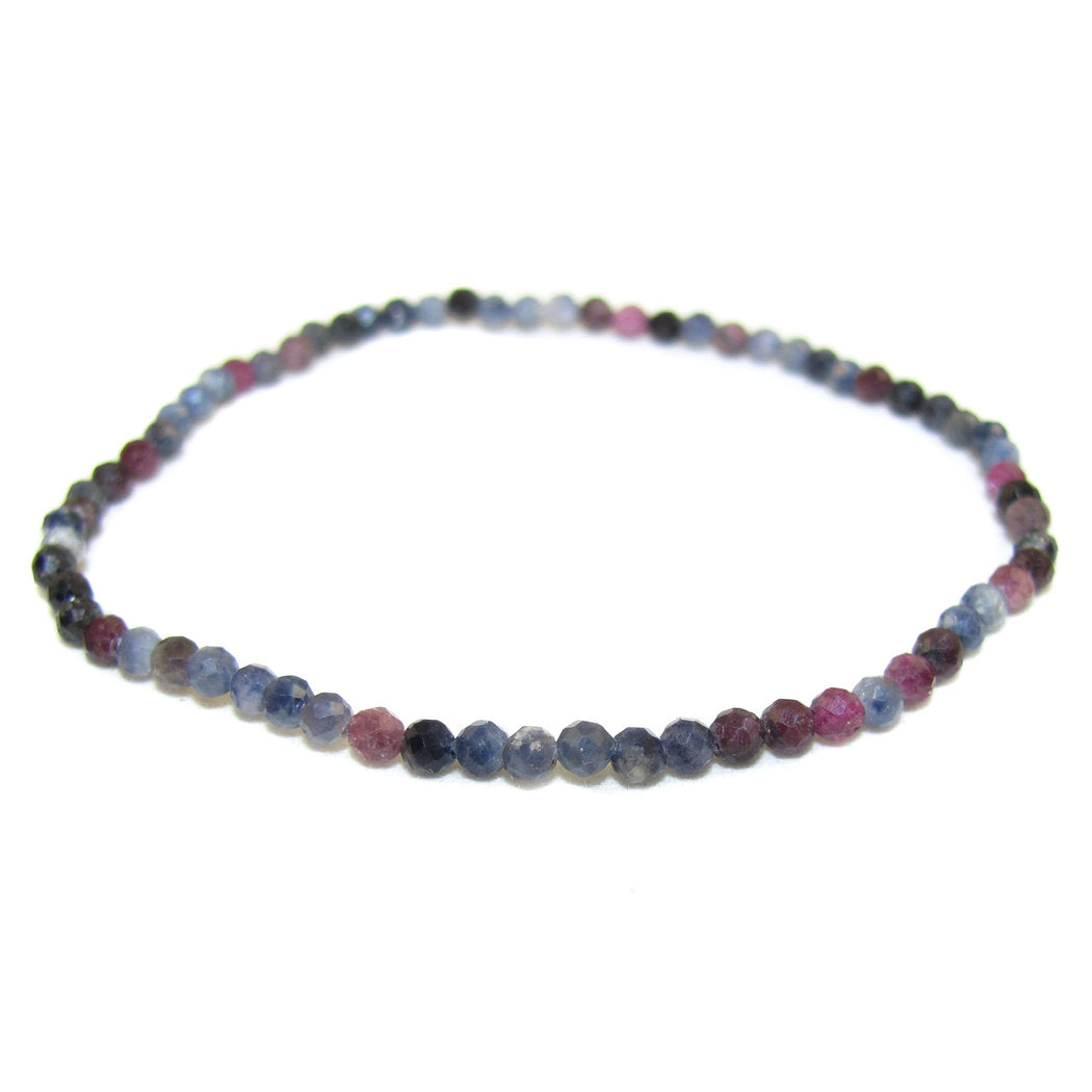 Rubin Saphir Edelstein Heilstein Armband filigran 2 mm
