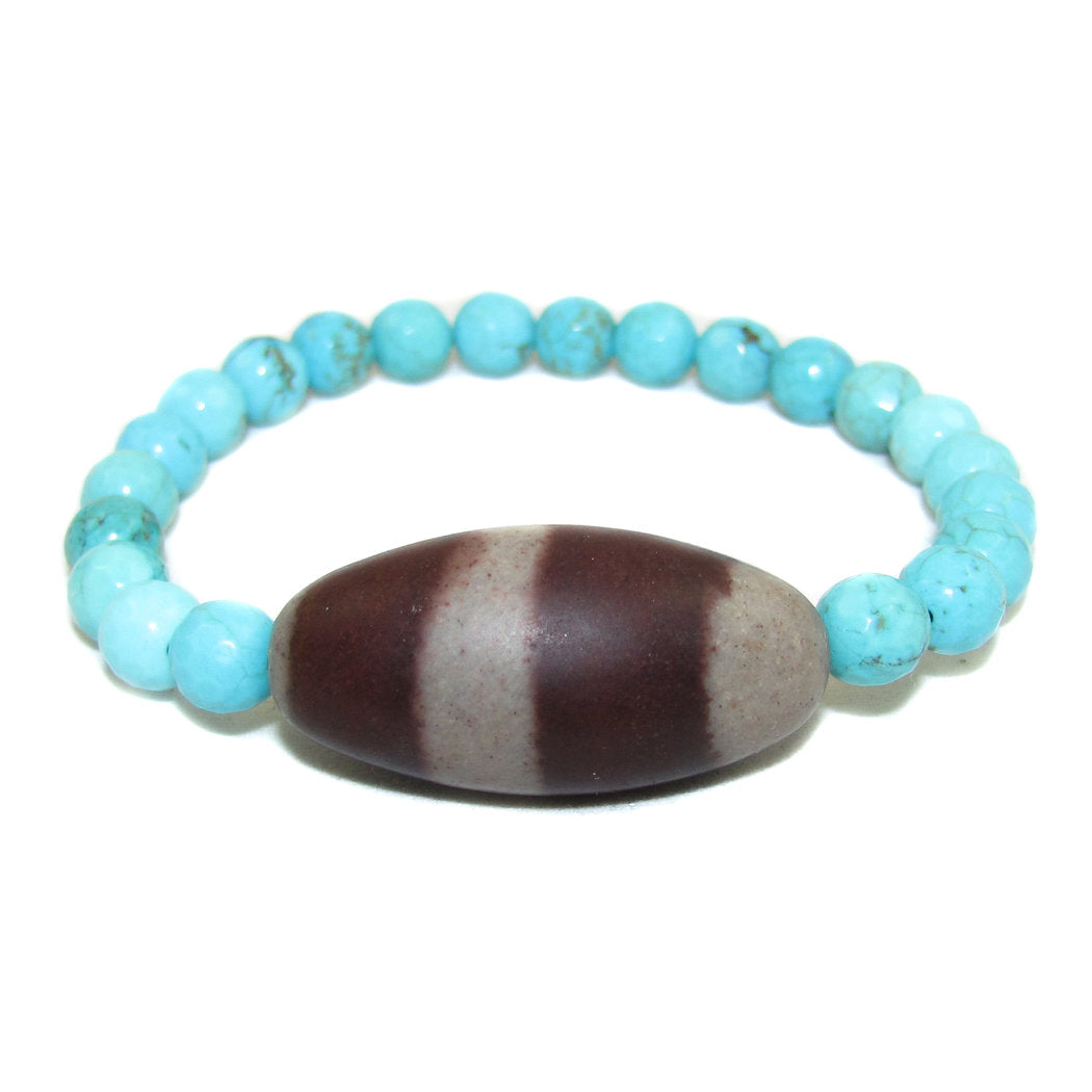 Türkis Karma Armband mit Shiva Lingam #being peace