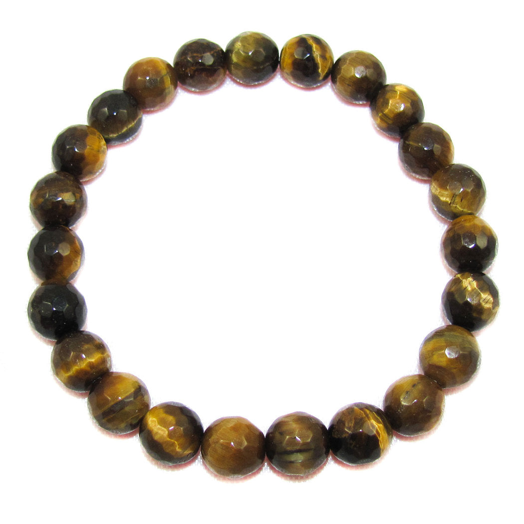 Tigerauge Edelstein Heilstein Armband 8 mm, facettiert - Kraft und Mut