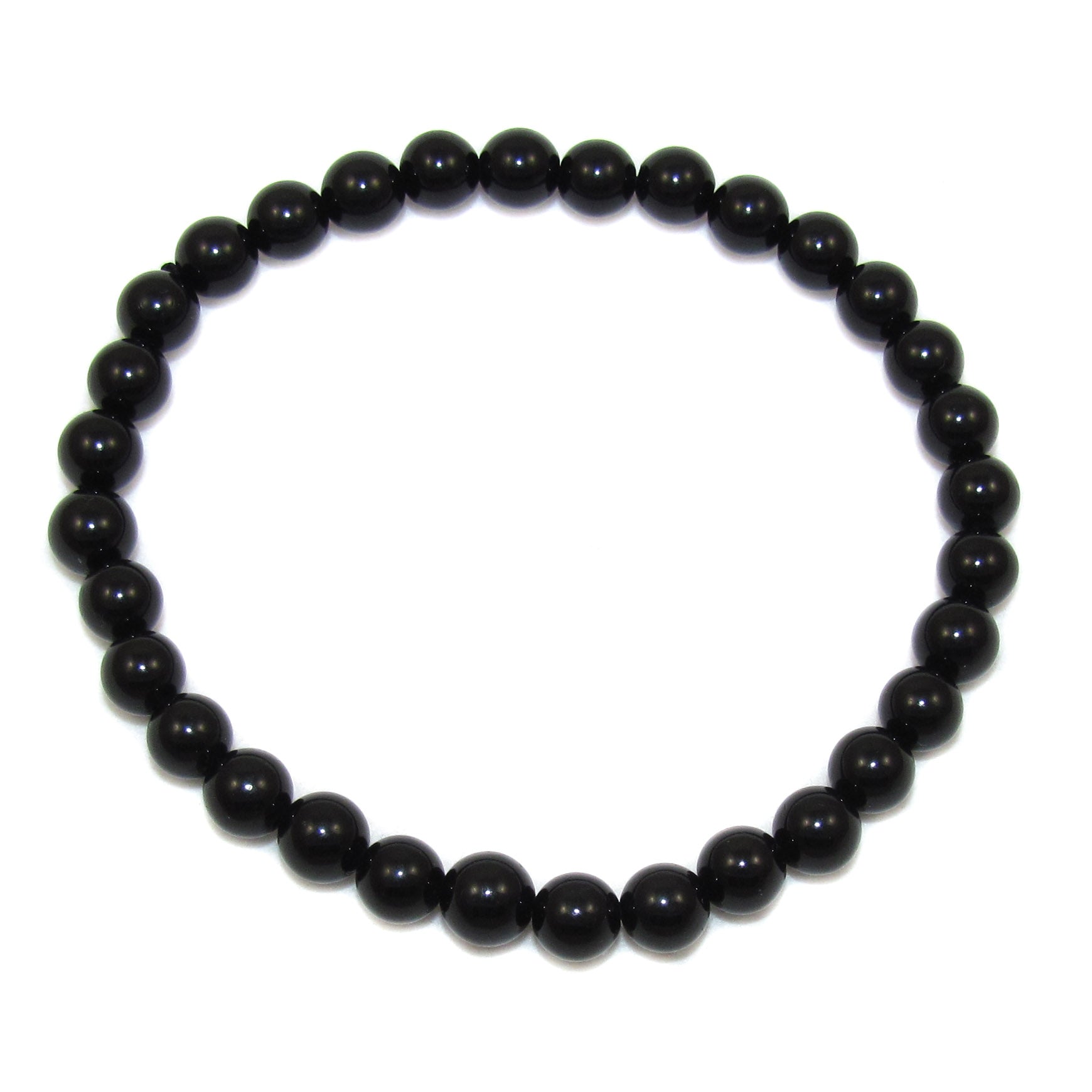 Turmalin Karma Edelstein Heilstein Armband, schwarz 6 mm - Schutz und Befreiung