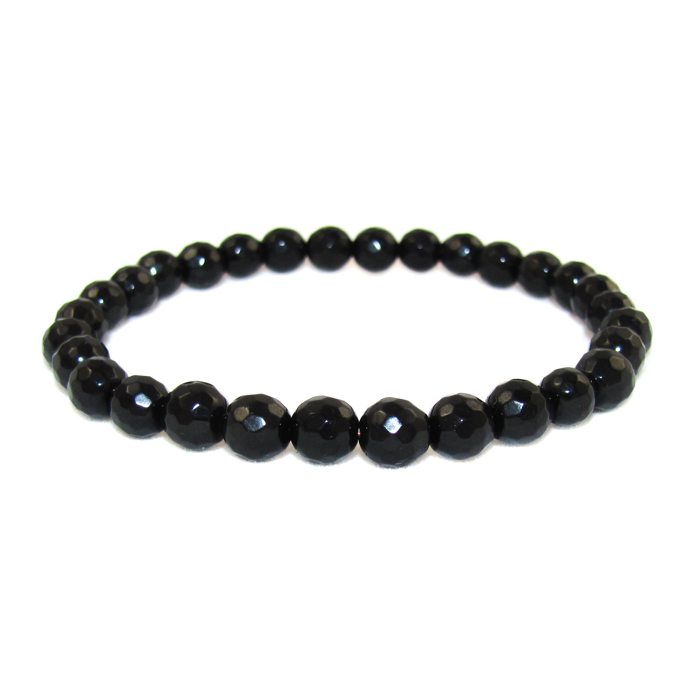 Turmalin Karma Edelstein Heilstein Armband, schwarz 6 mm - "ich bin im Schutz"