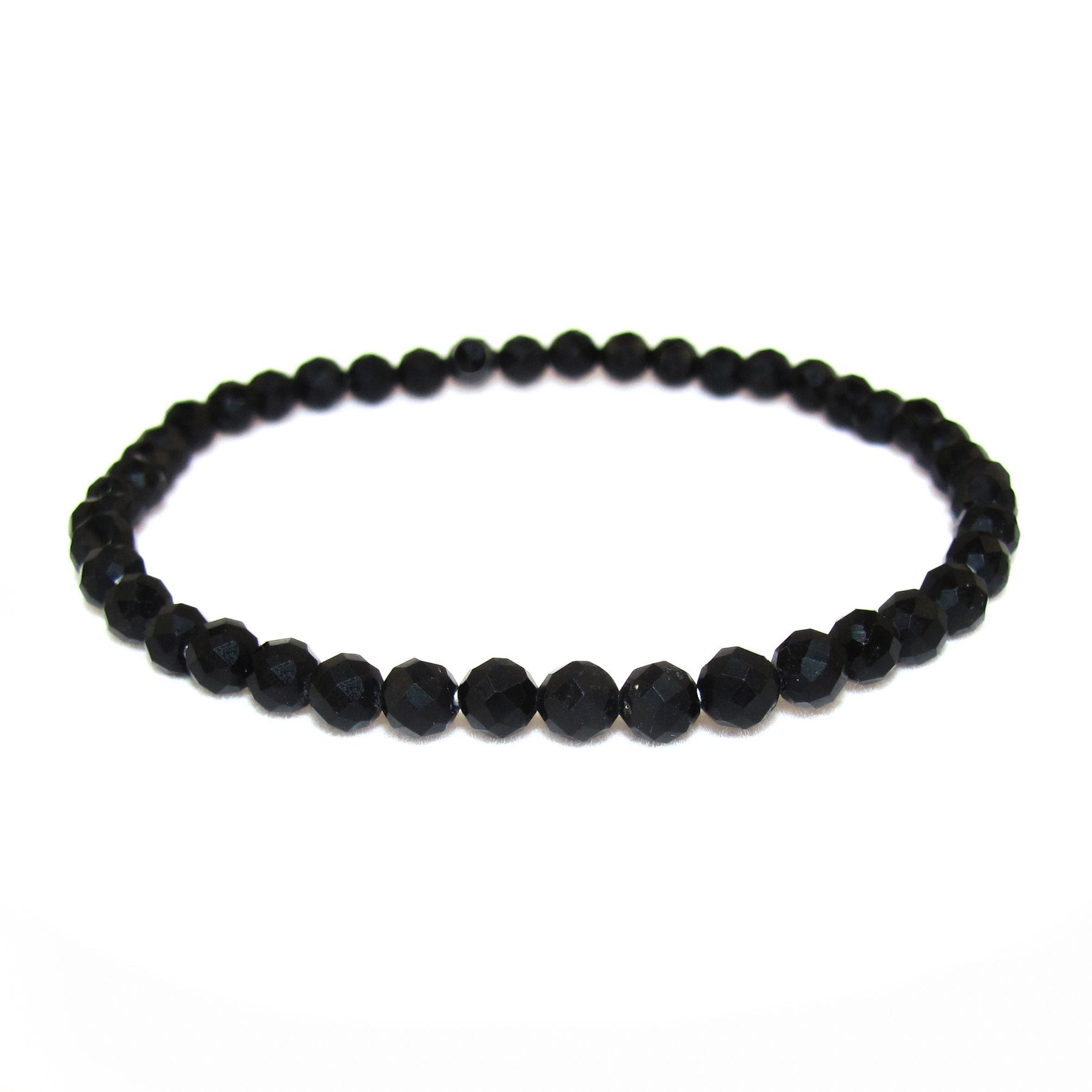 Turmalin Edelstein Armband, klassisch schwarz 4 mm, edel matt, Schutz und Befreiung