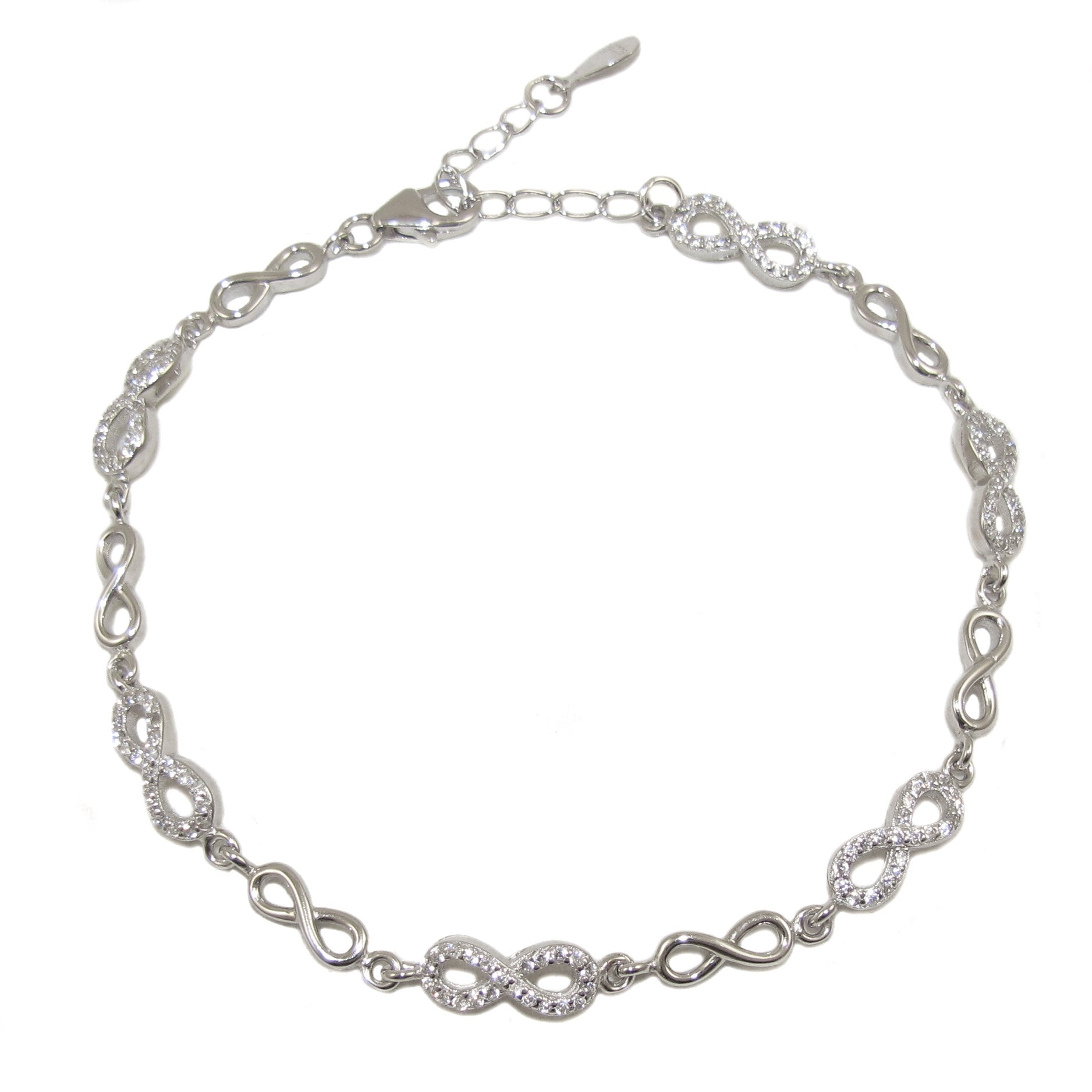 Unendlich Infinity Armband mit Swarovski Kristallen - freier Energiefluß