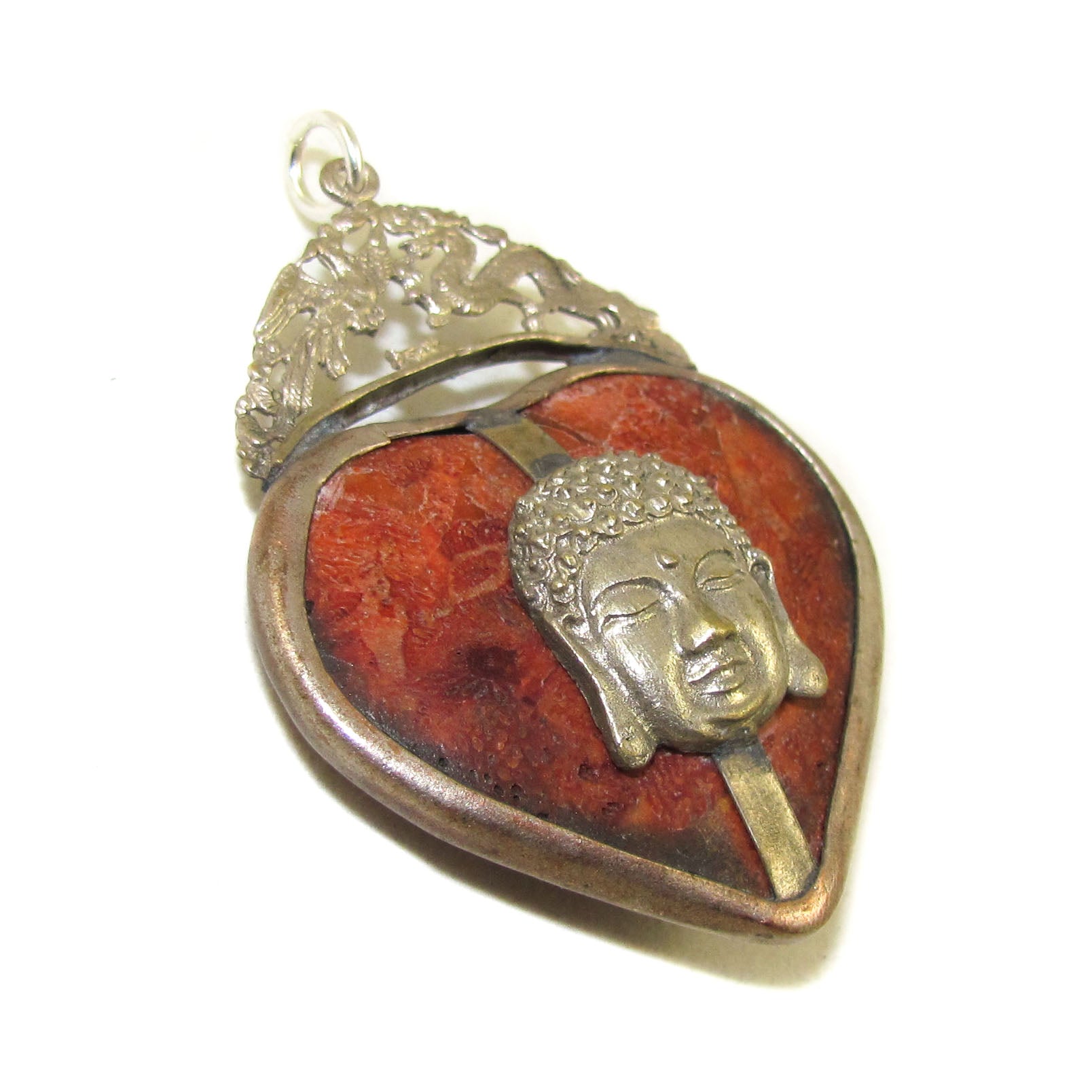 Buddha Korallen Edelstein Schmuck Anhänger