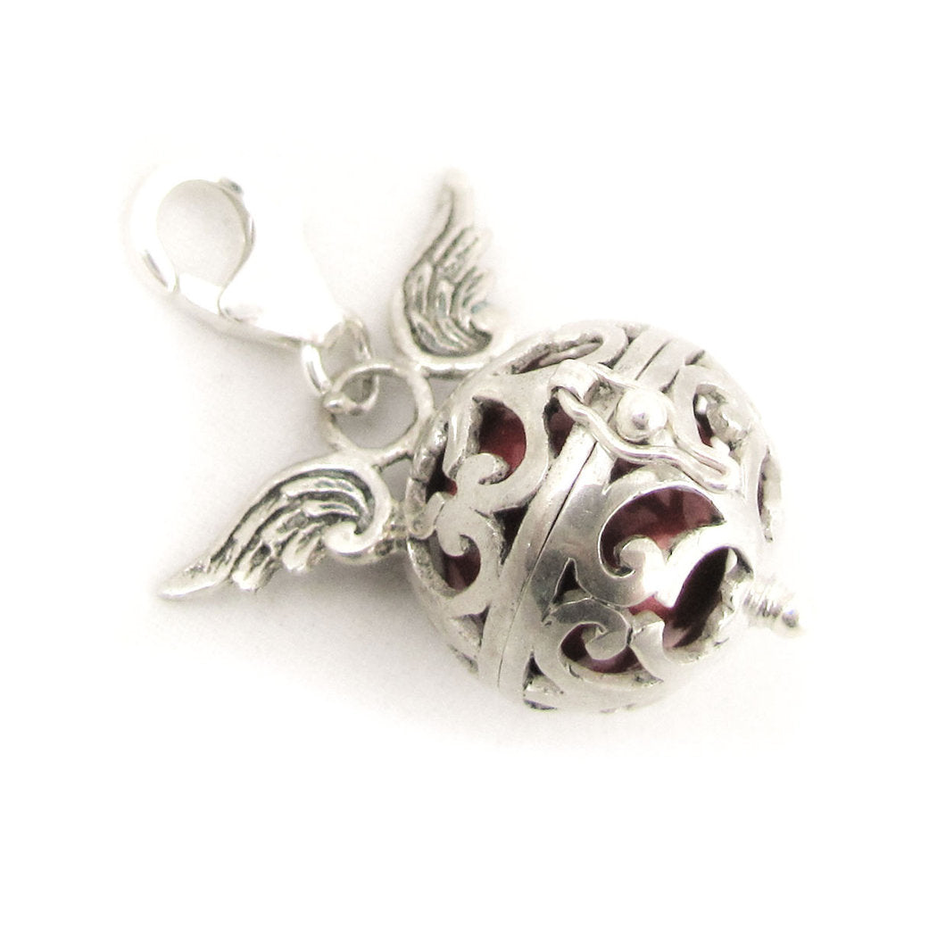 Engelsrufer Flügel Charm Rot am Karabiner Sterlingsilber für Damen