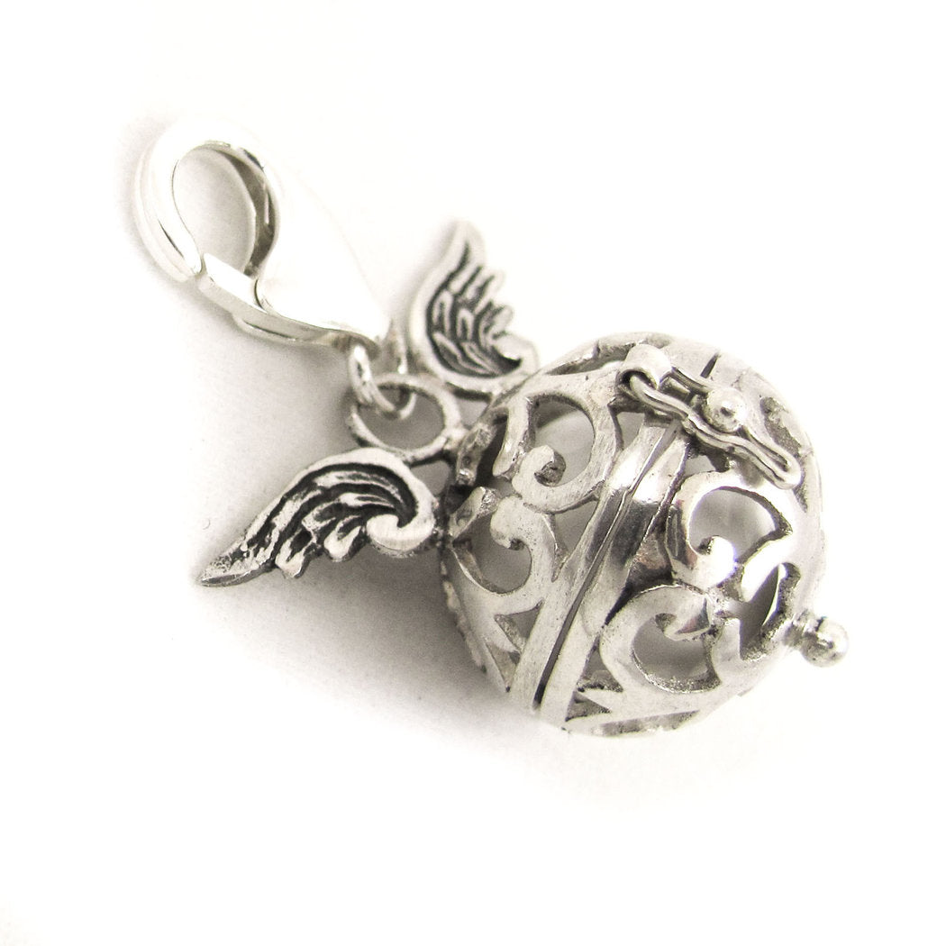 Engelsrufer Flügel Karabiner Sterlingsilber Charm, weiss - Reinheit und Klarheit,Engelsrufer Flügel Karabiner Sterlingsilber Charm Anhänger mit Karabiner, weiss - Reinheit und Klarheit,