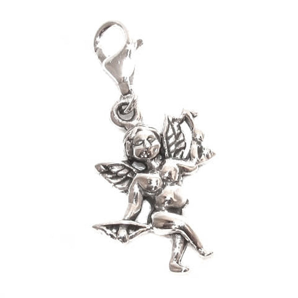 Schutzengel der Liebe als Charm Sterlingsilber Anhänger mit Karabinerverschluss