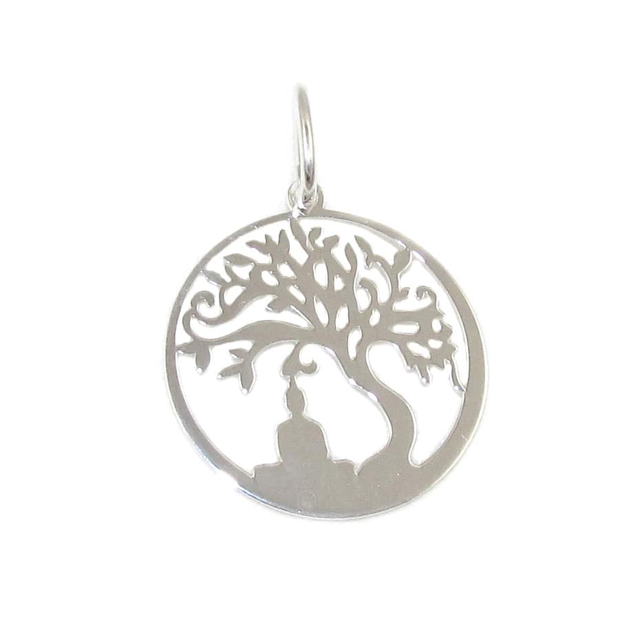 Lebensbaum Buddha Glücksbringer Sterlingsilber Anhänger filigran - neue Kraft