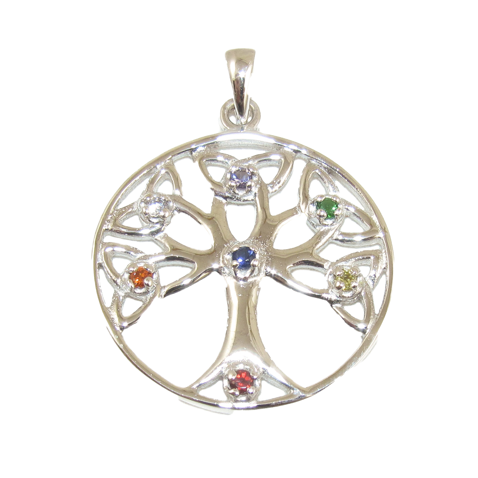 Lebensbaum Anhänger, Chakra Steine Sterlingsilber, für Damen - samaki originals