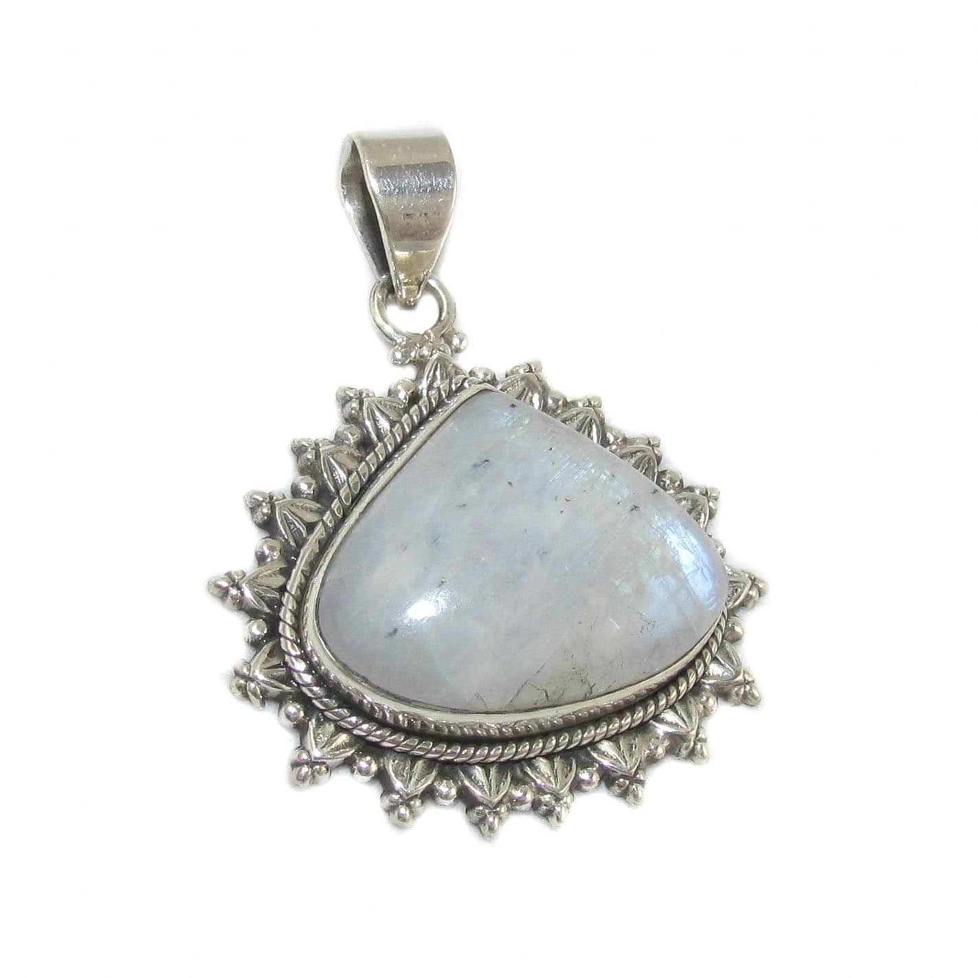 Regenbogen Mondstein Edelstein Heilstein Anhänger Sterlingsilber - Harmonie und Ausgeglichenheit