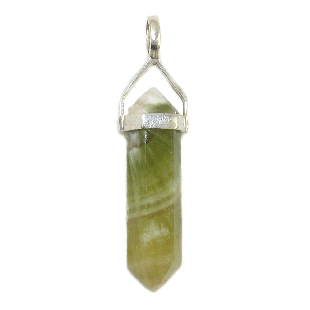 Onyx Edelstein Spitze Stab Sterlingsilber Anhänger, grün - für Schutz