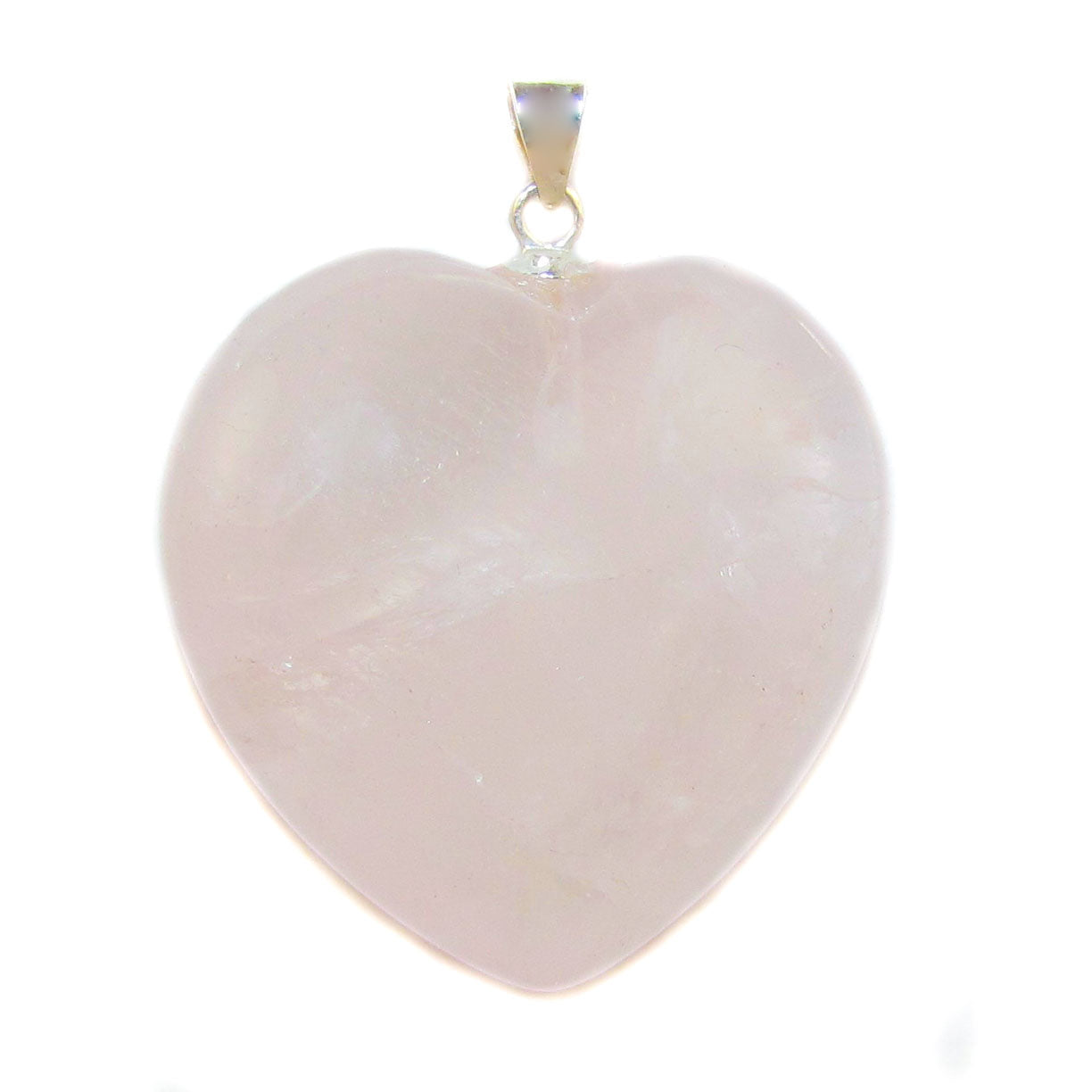Rosenquarz Edelstein Heilstein Herz Sterlingsilber Anhänger - Liebe, Zufriedenheit