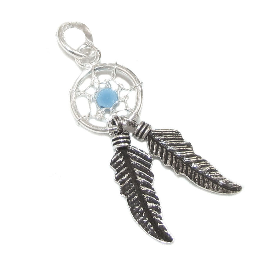 Traumfänger mit Türkis Feder Anhänger Sterlingsilber