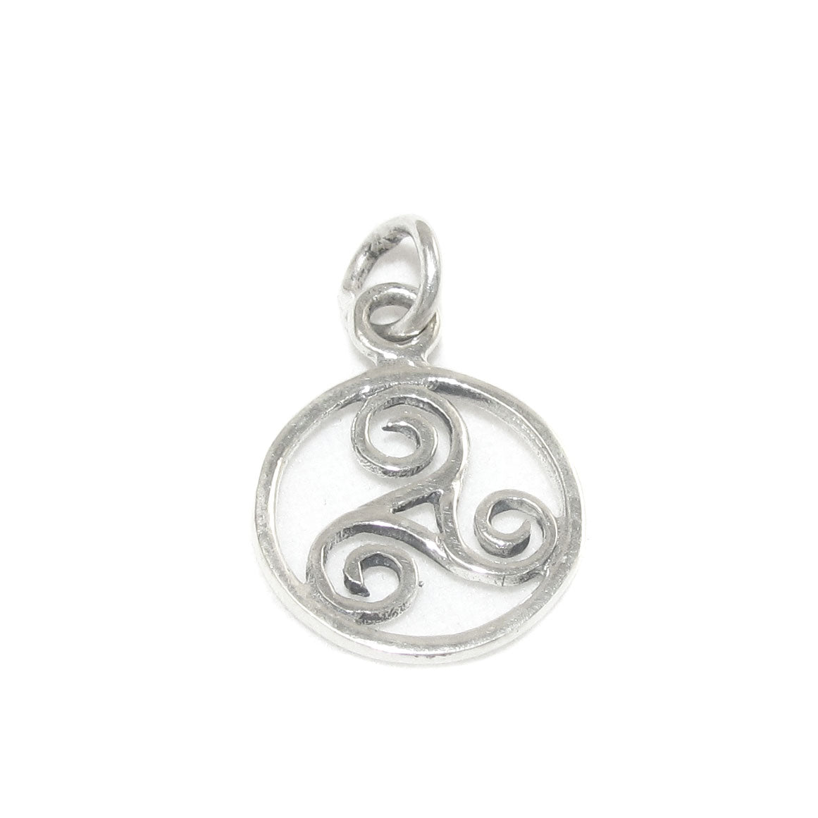 Triskele Talisman Symbol Pendant Sterling Silver, round