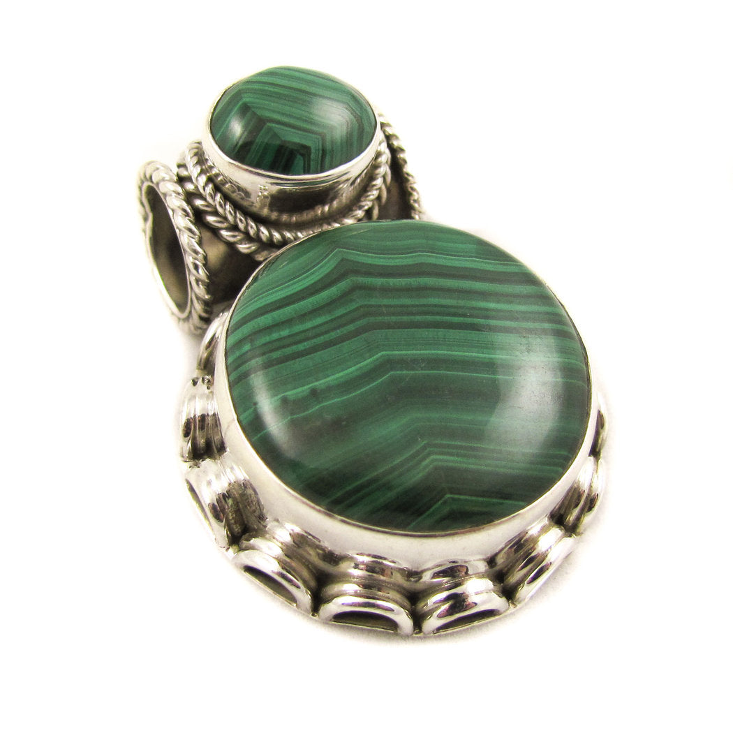 Malachit Edelstein Schmuck Anhänger XL, grün - Ausgeglichenheit, Lebensfreude