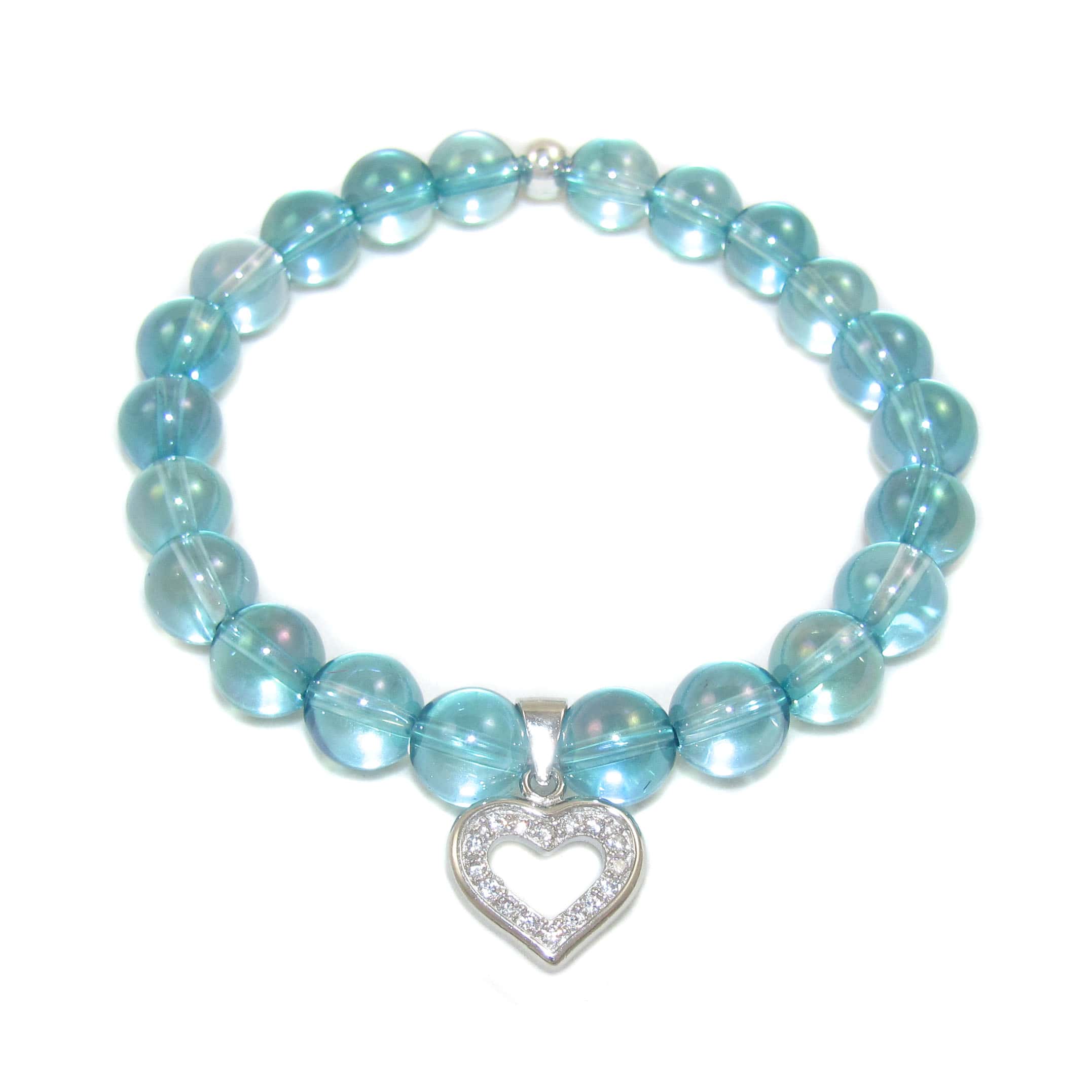 Aqua Aura Herz Chakra Karma Armband, liebevolle Hingabe ans Leben