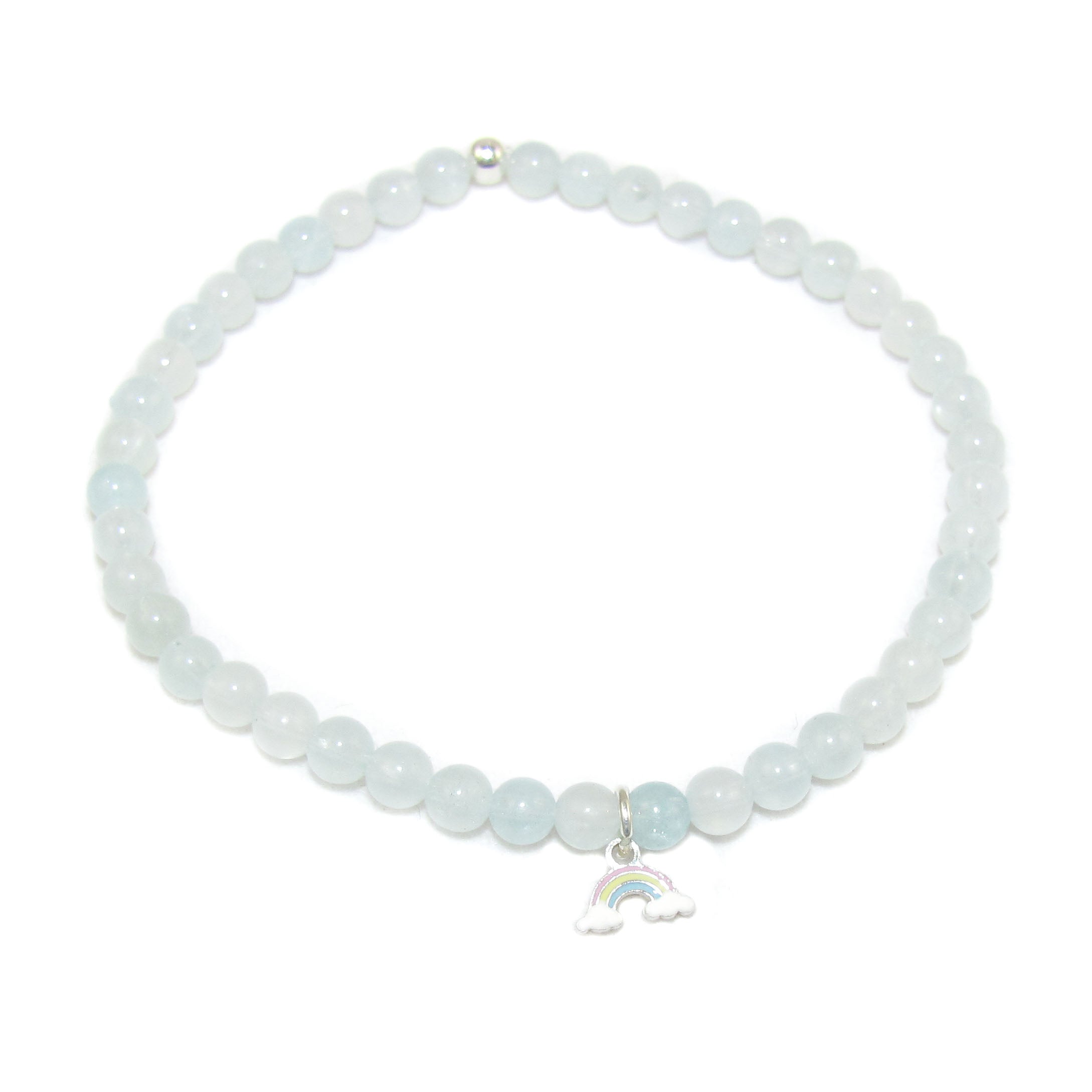 Aquamarin Edelstein Regenbogen Karma Armband, Chakra Schmuck, Prinzip "Hoffnung"