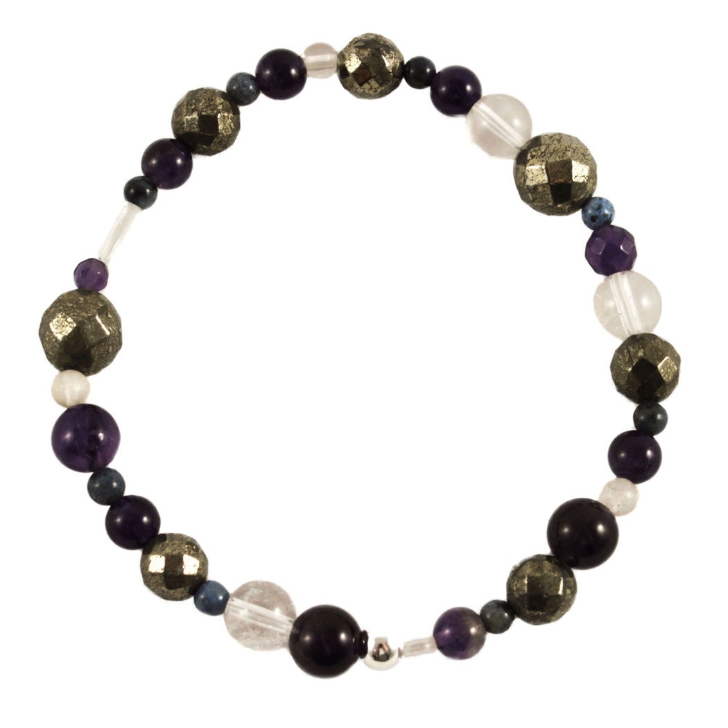anti-stress Edelstein Heilstein Pyrit Armband 19 cm für den Mann