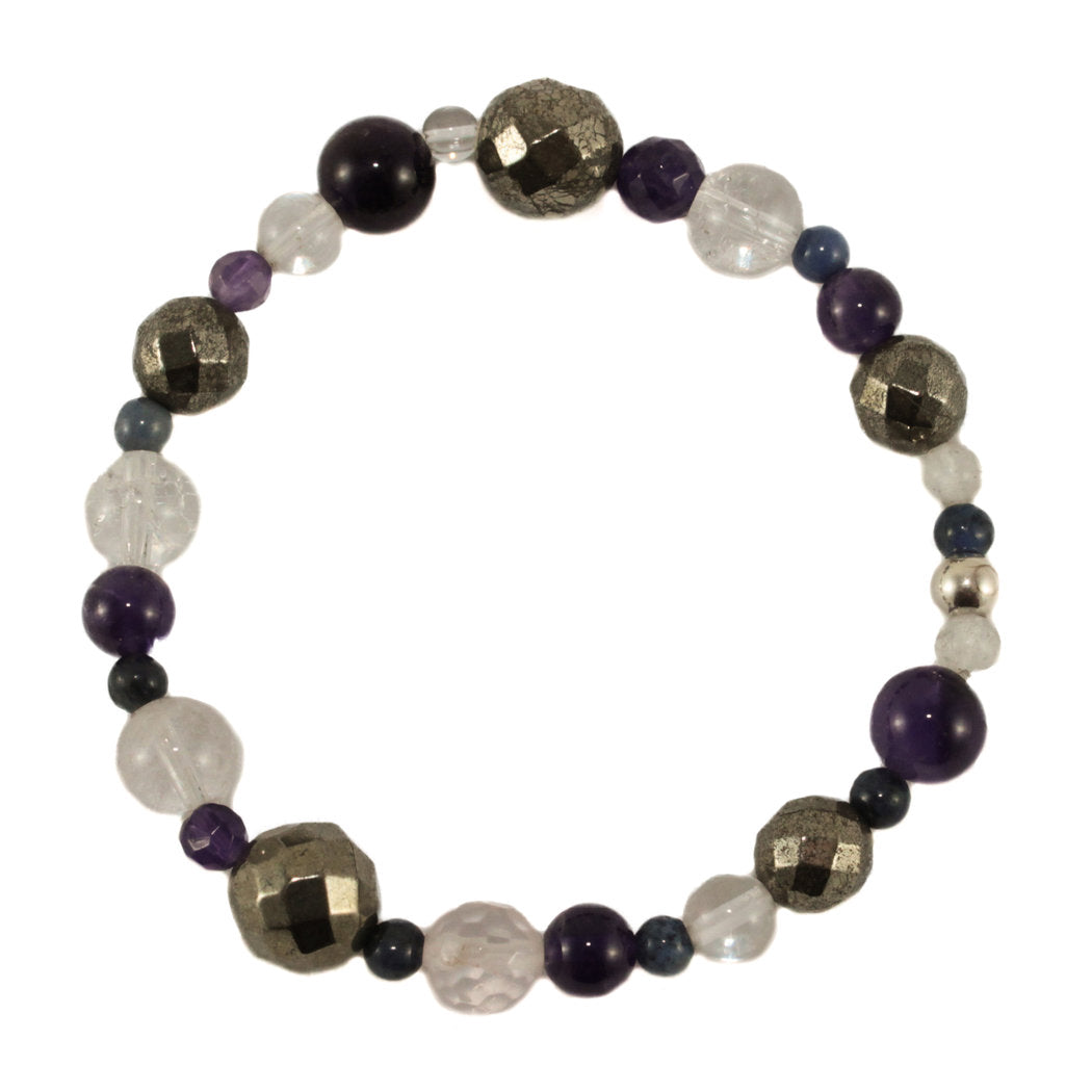 Anti Stress Pyrit Edelstein Heilstein Armband 14,5 cm