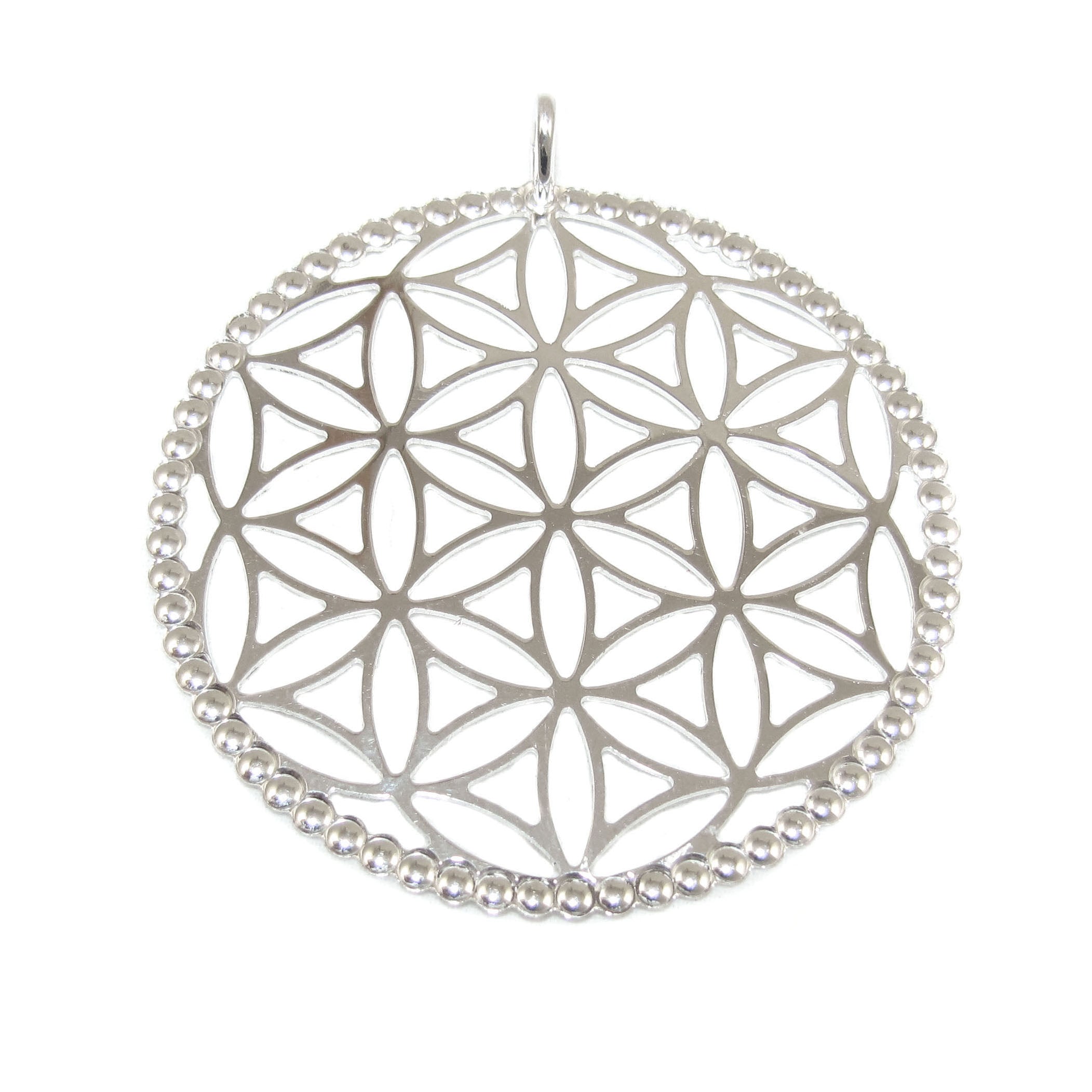 Lebensblume Blume des Lebens L, edler Anhänger Sterlingsilber